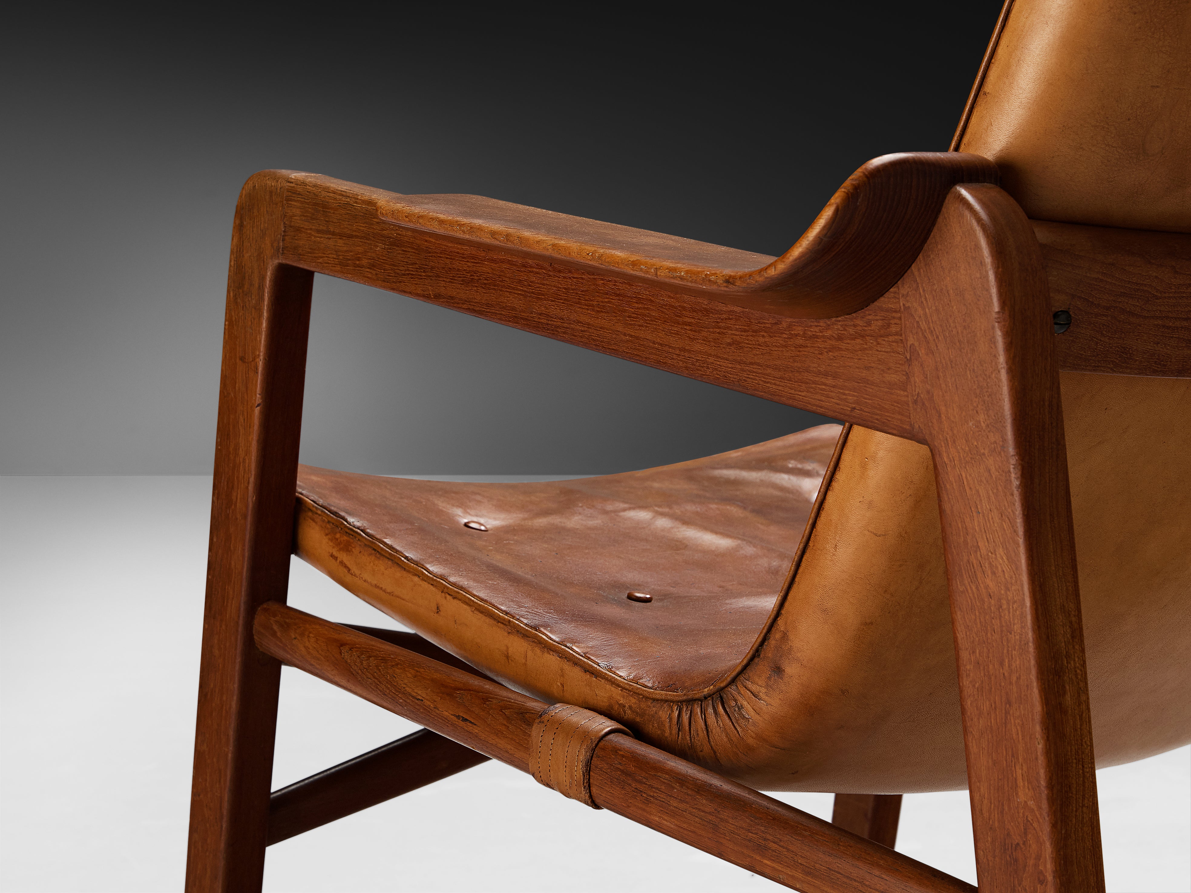 Tove & Edvard Kindt-Larsen 'Fireside' Armchairs in Original Leather Seating Morentz