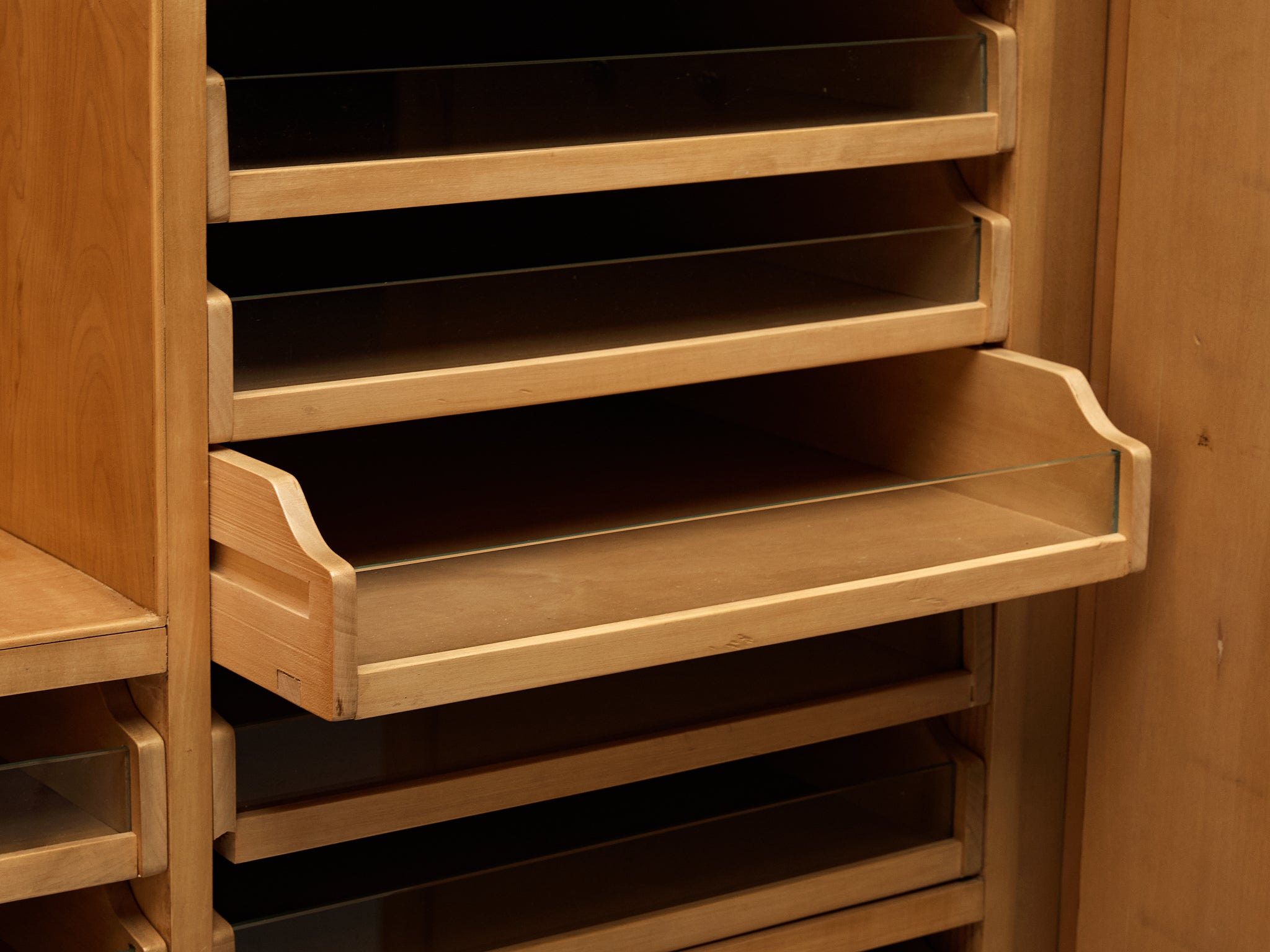 Mid-Century Modern Italian Highboard in Mahogany and Alabaster