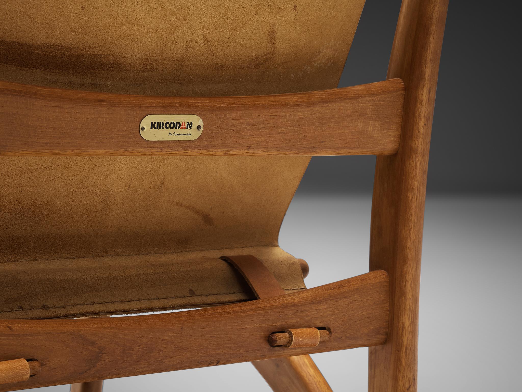 Danish Mid-Century Modern Lounge Chair in Teak and Cognac Leather seating Morentz