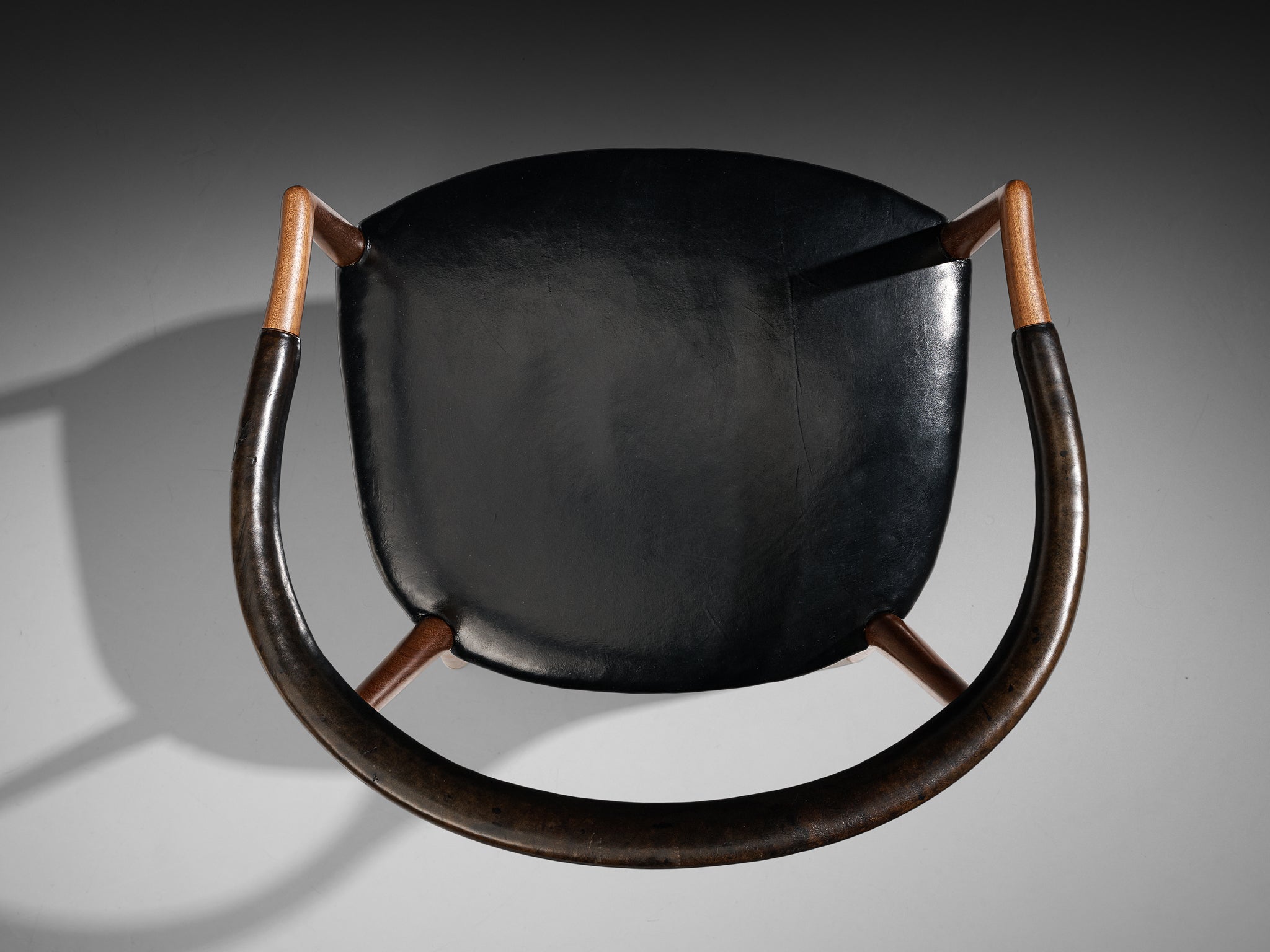 Jacob Kjær 'UN' Armchairs with Original Leather in Mahogany Seating Morentz