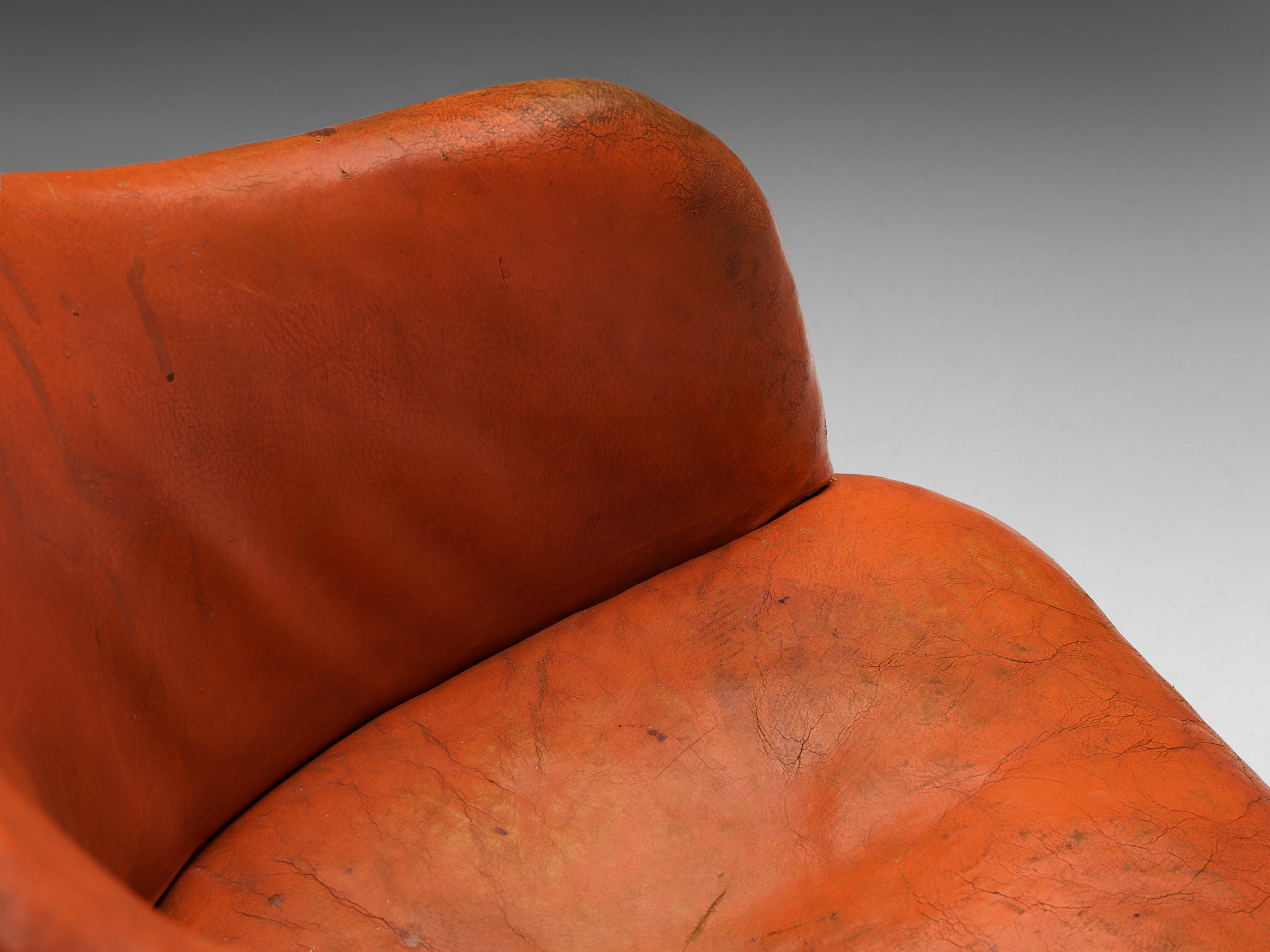 Rare Kaj Gottlob Armchair in Original Red Leather and Steel Seating Morentz