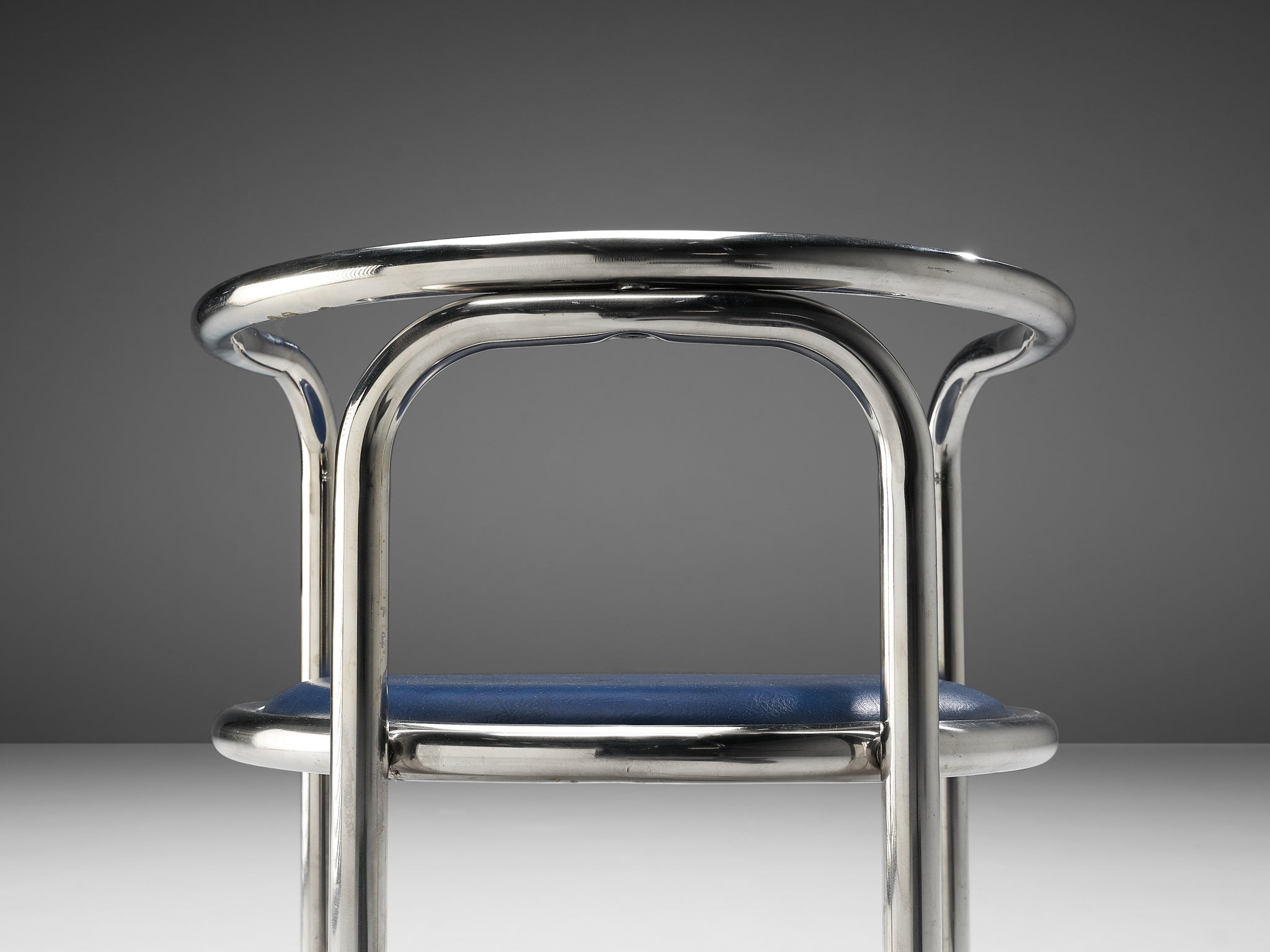 Early Gae Aulenti for Zanotta 'Locus Solus' Tubular Armchair in Steel Seating Morentz