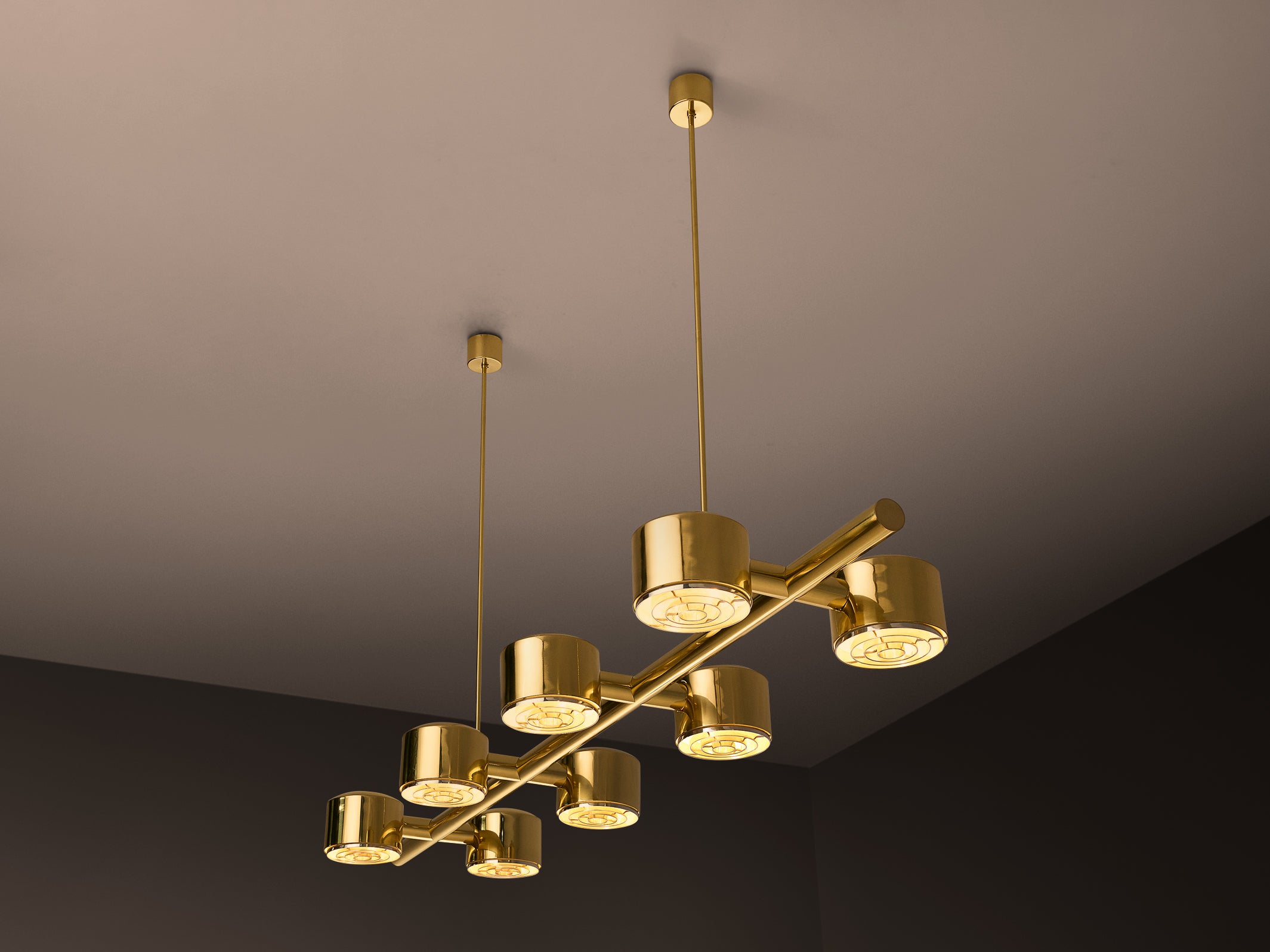 Hans-Agne Jakobsson T746/8 Chandelier in Brass Lighting Morentz