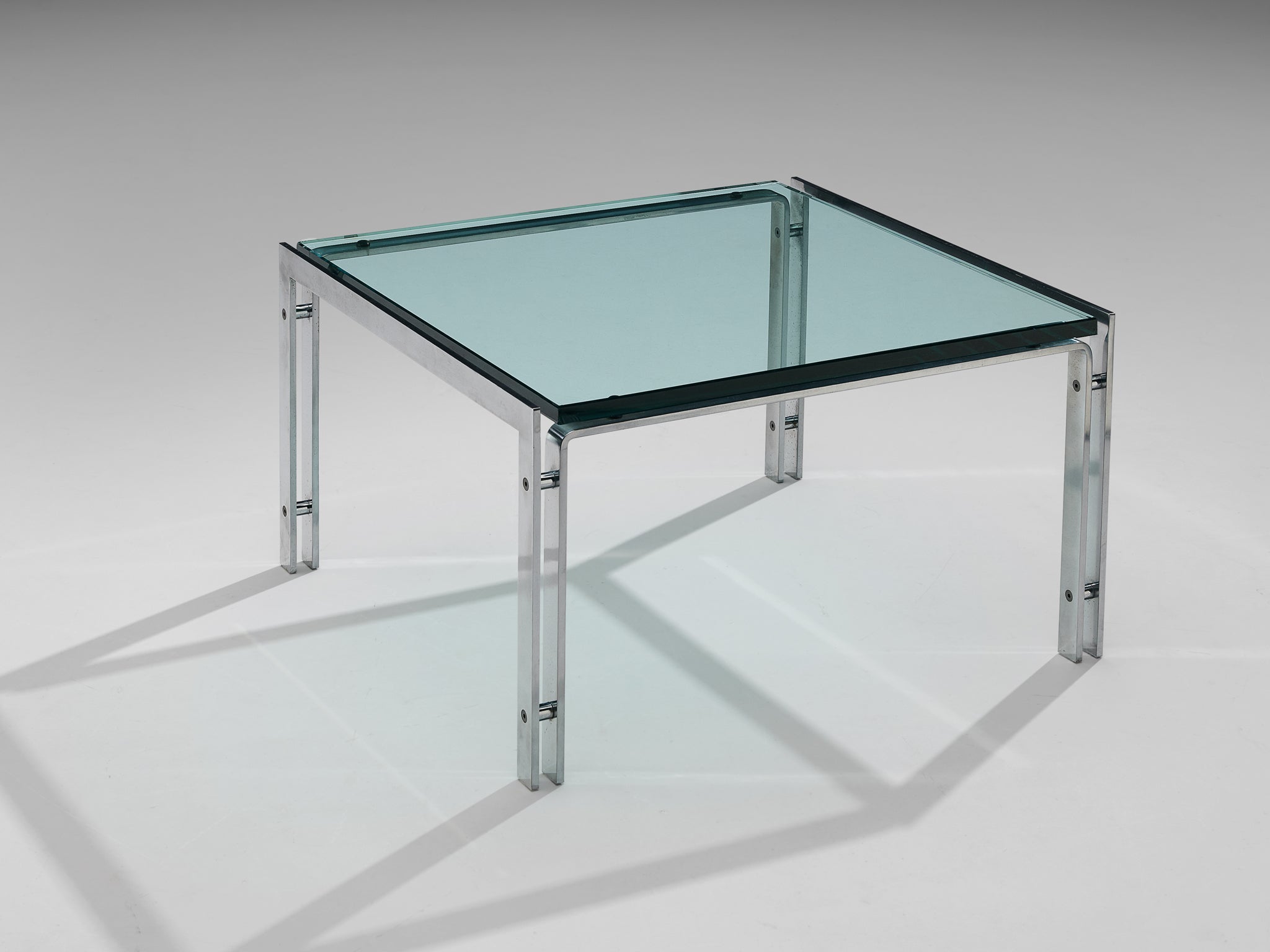 Square Coffee Table in Steel and Glass tables Morentz
