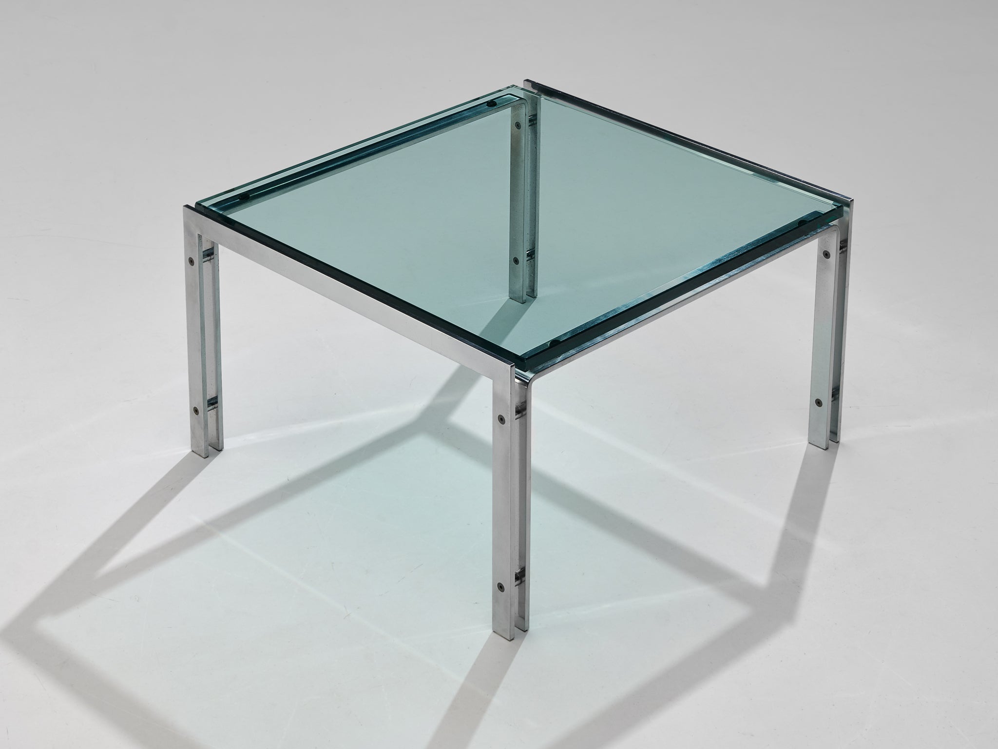 Square Coffee Table in Steel and Glass tables Morentz