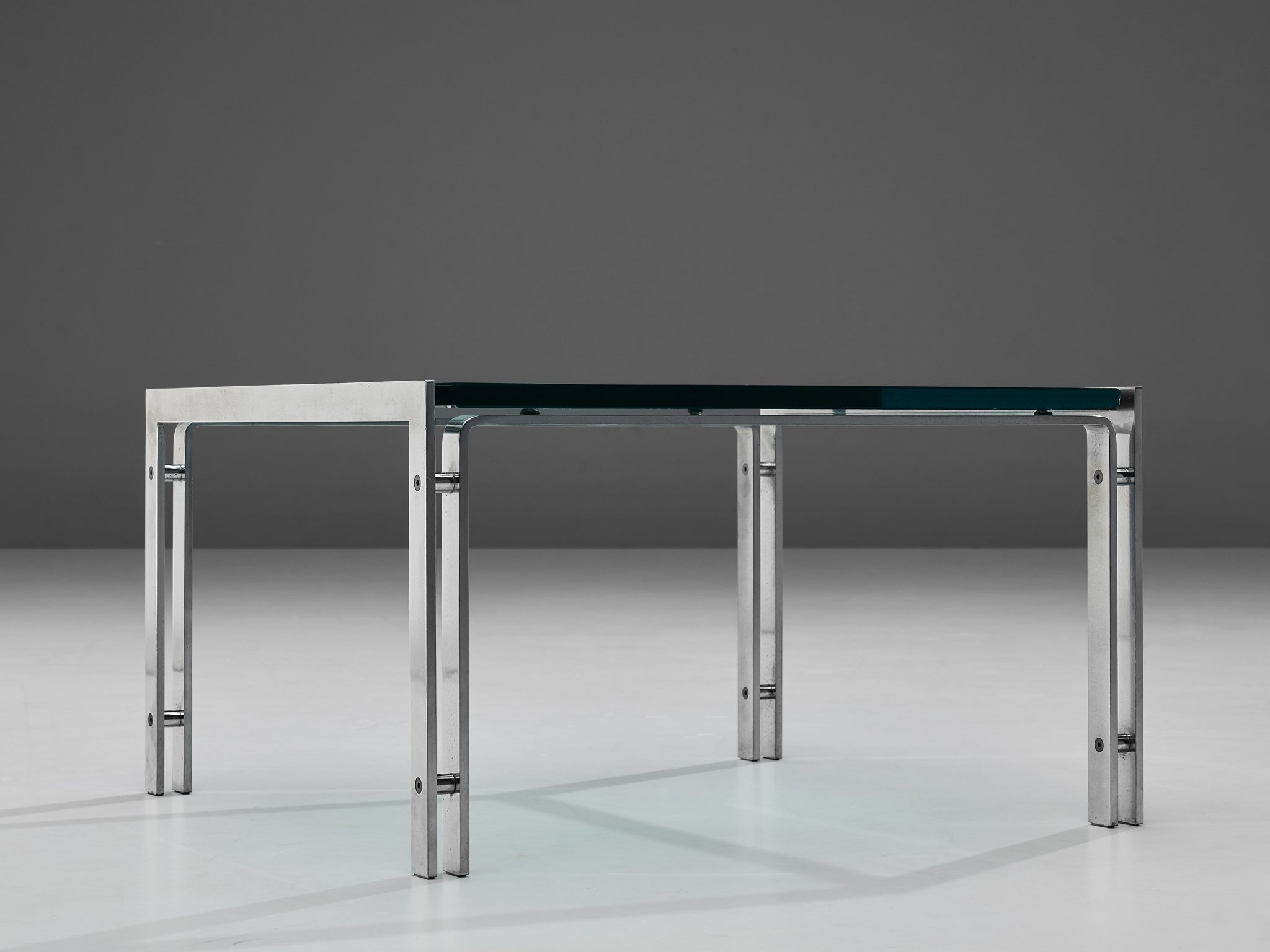 Square Coffee Table in Steel and Glass tables Morentz