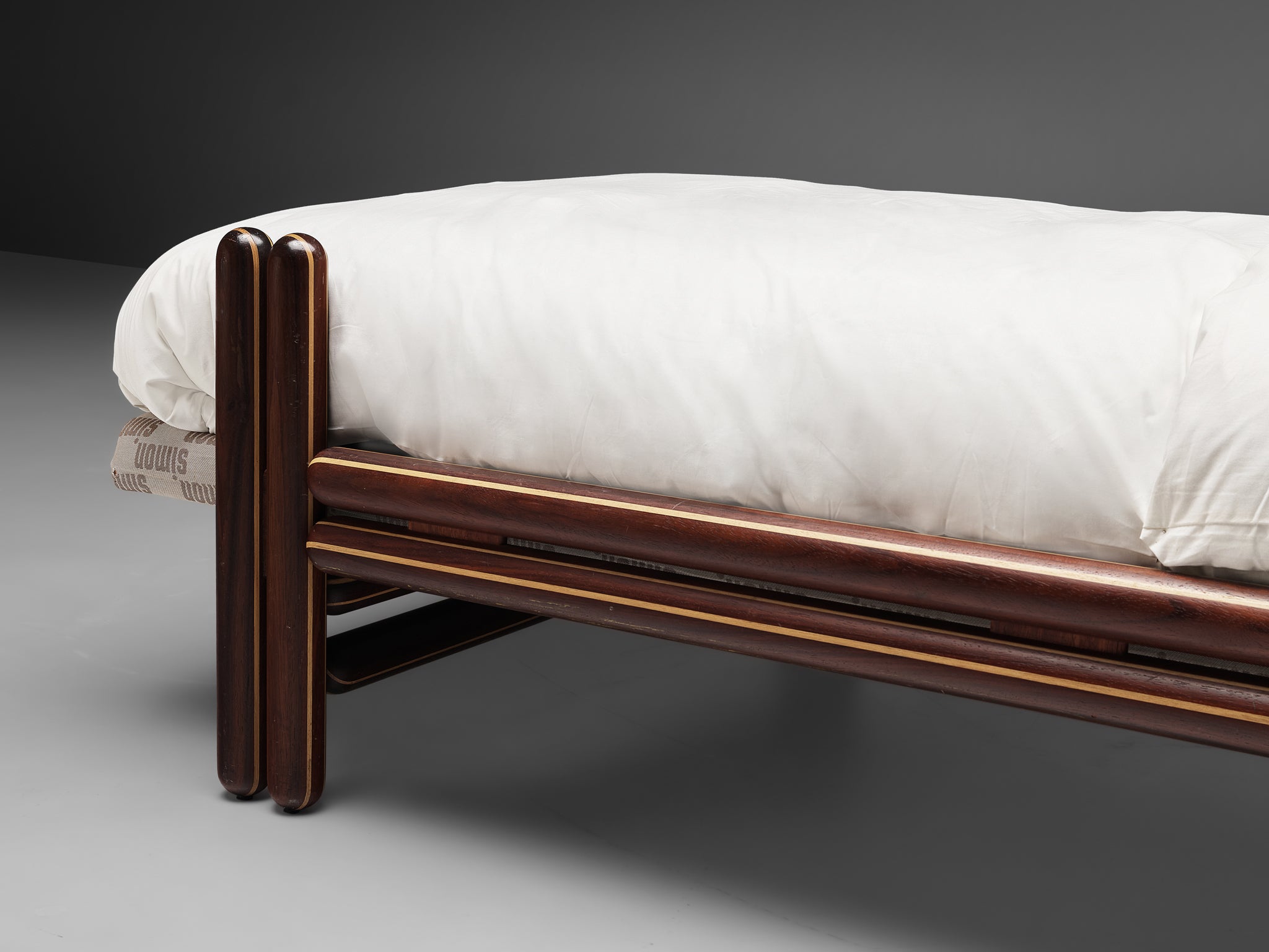 Carlo Scarpa for Simon Gavina 'Toledo' Single Beds in Padouk and Leather More Furniture and Collectibles Morentz
