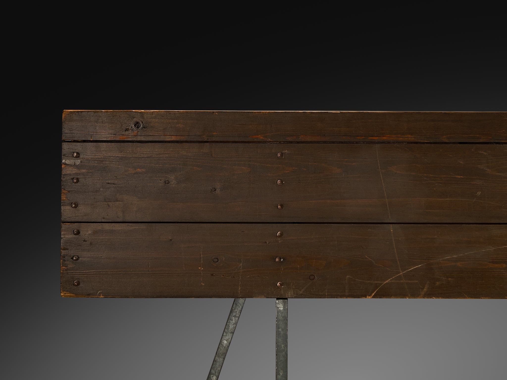 Dom Hans van der Laan Bench in Lacquered Pine with Copper Nails Seating Morentz