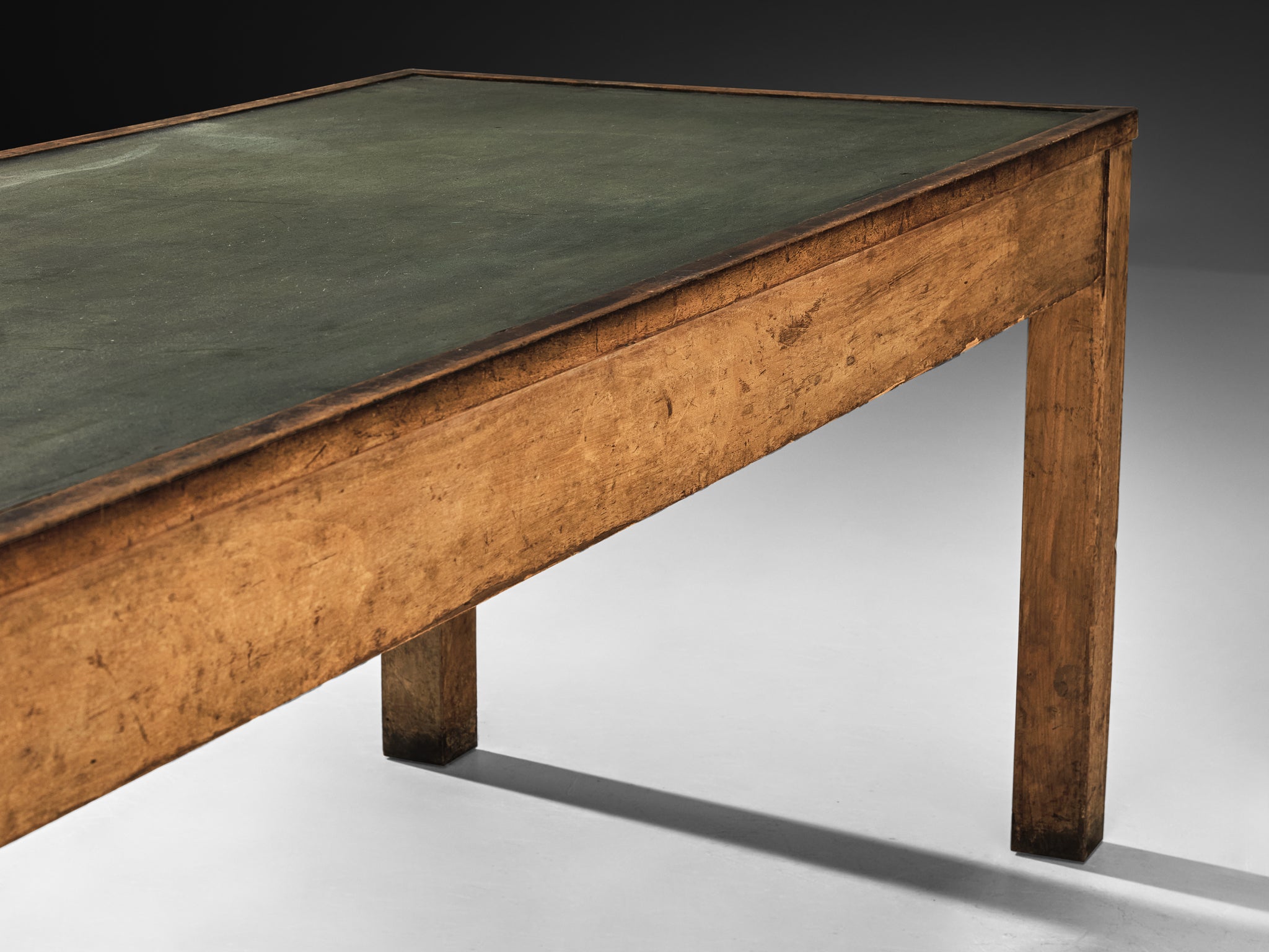 Rationalist 1930s Large Italian Table in Walnut and Linoleum Tables Morentz