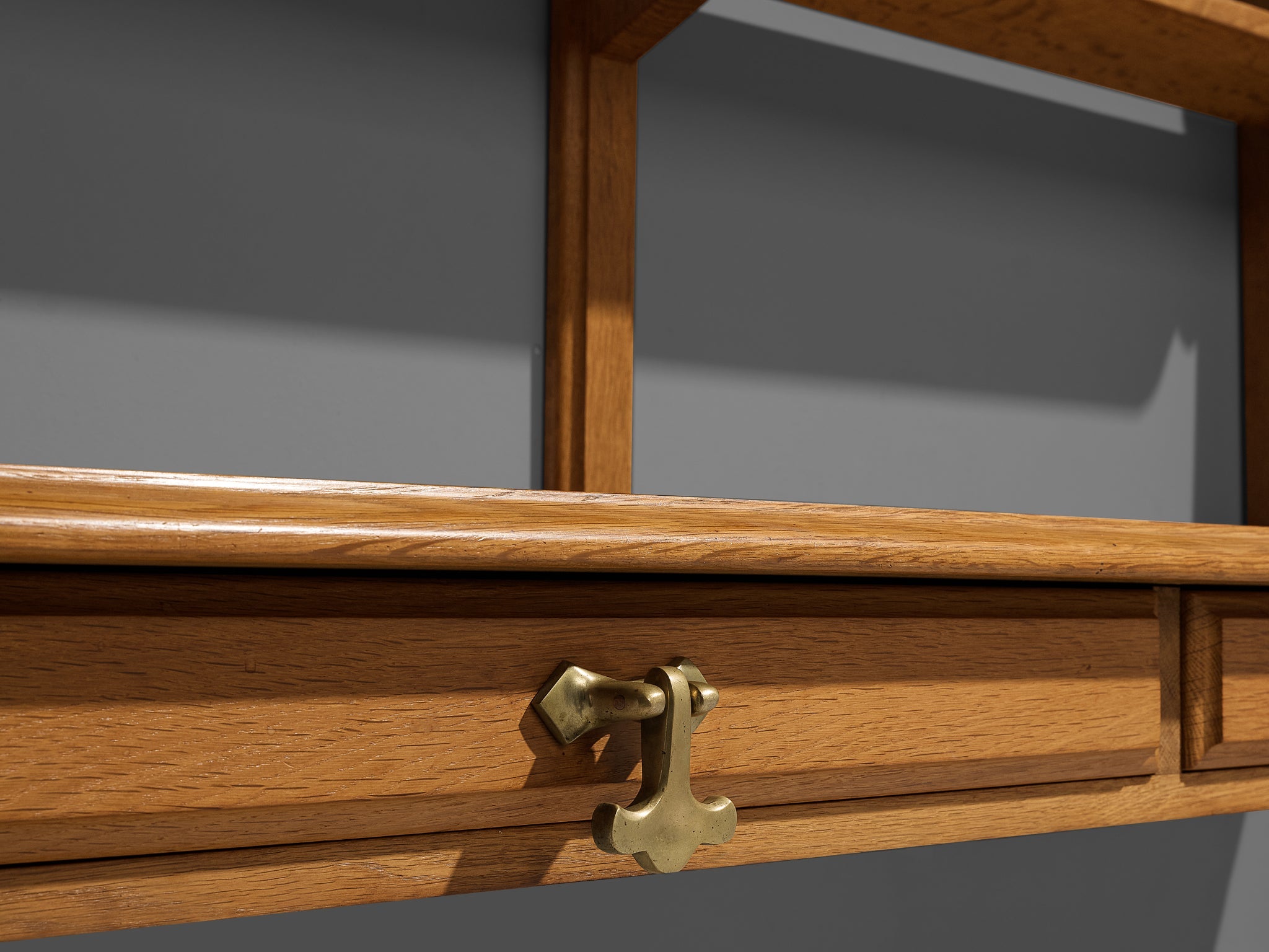 Guillerme & Chambron Wall-Mounted Shelf with Drawers in Solid Oak case pieces and storage cabinets Morentz