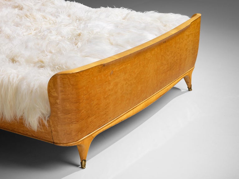 Decorative Italian Queen Bed in Ash with Storage Trays