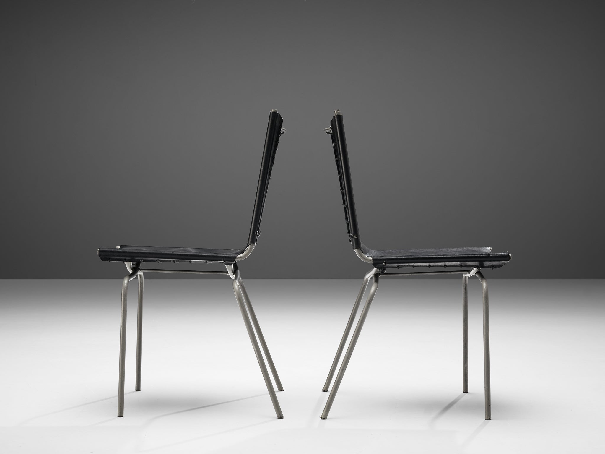 Fabiaan Van Severen Dining Chairs in Black Leather seating Morentz