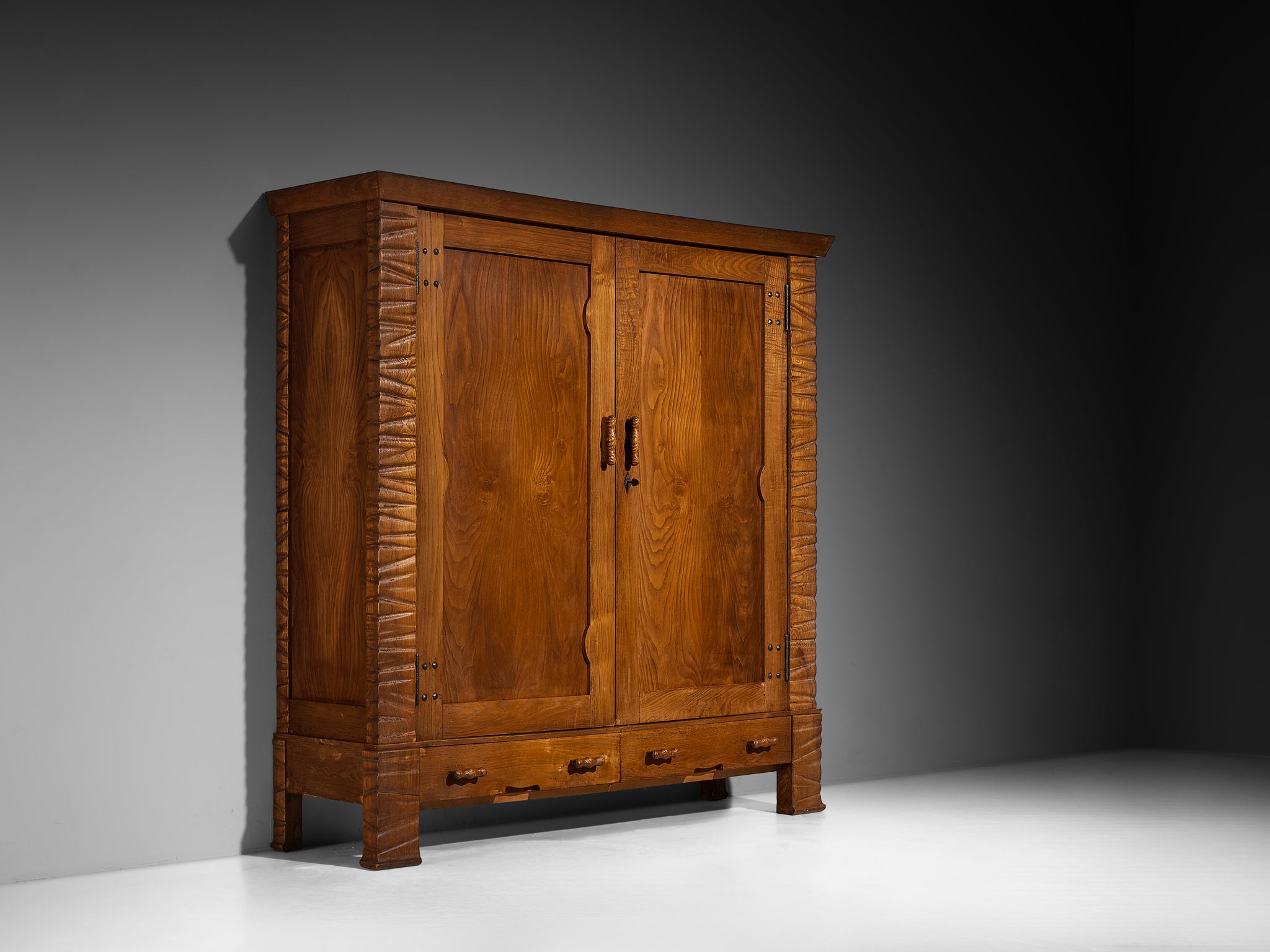 Ernesto Valabrega for Vittorio Valabrega Studio Large Highboard in Chestnut Case pieces and storage cabinets Morentz