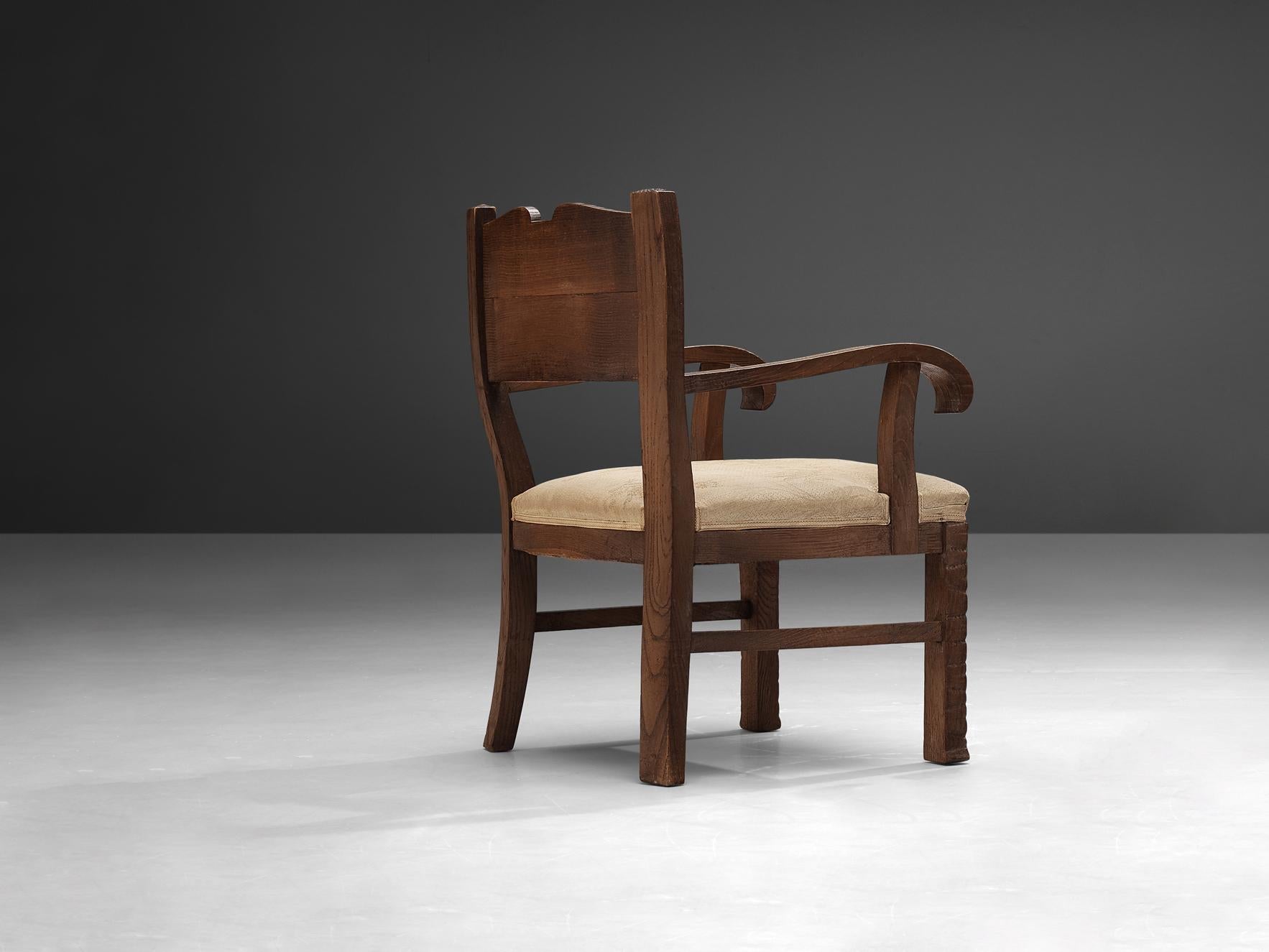 Ernesto Valabrega Rare Armchair in Oak seating Morentz
