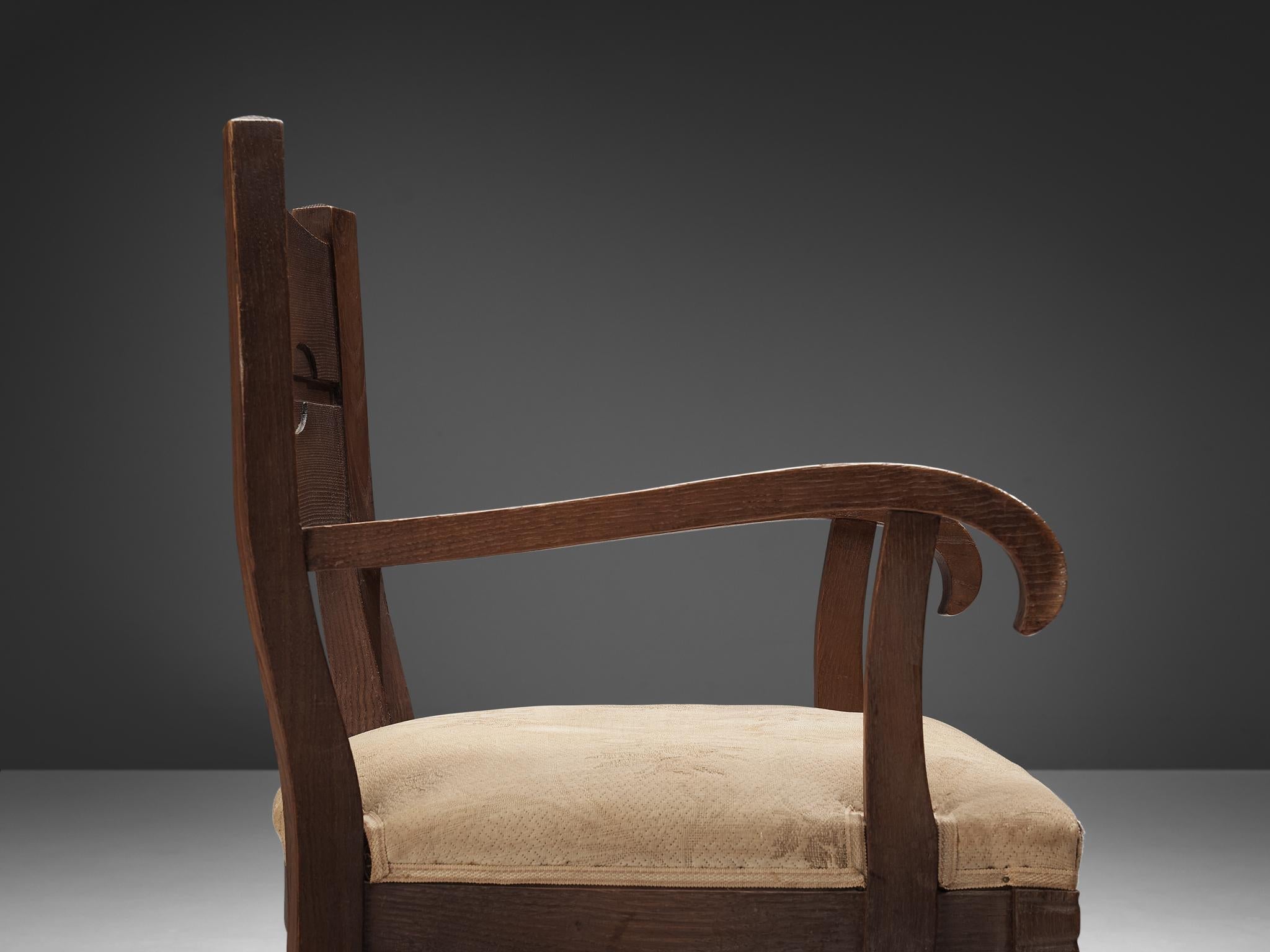 Ernesto Valabrega Rare Armchair in Oak seating Morentz
