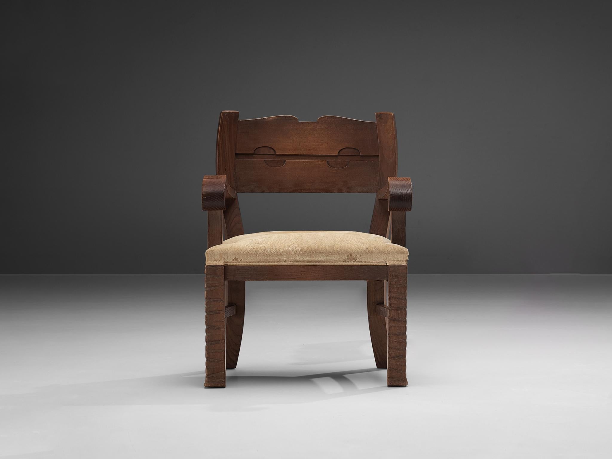 Ernesto Valabrega Rare Armchair in Oak seating Morentz