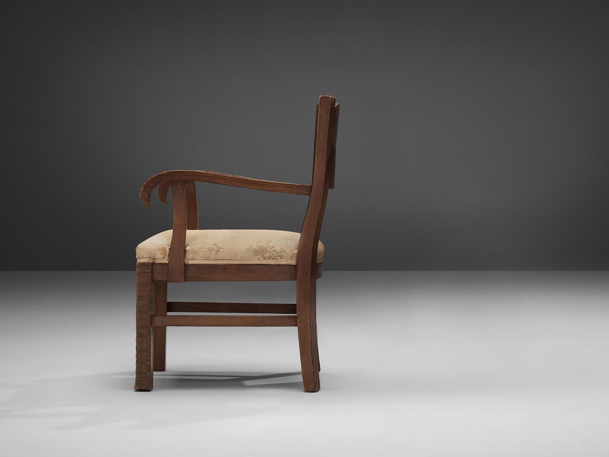 Ernesto Valabrega Rare Armchair in Oak seating Morentz