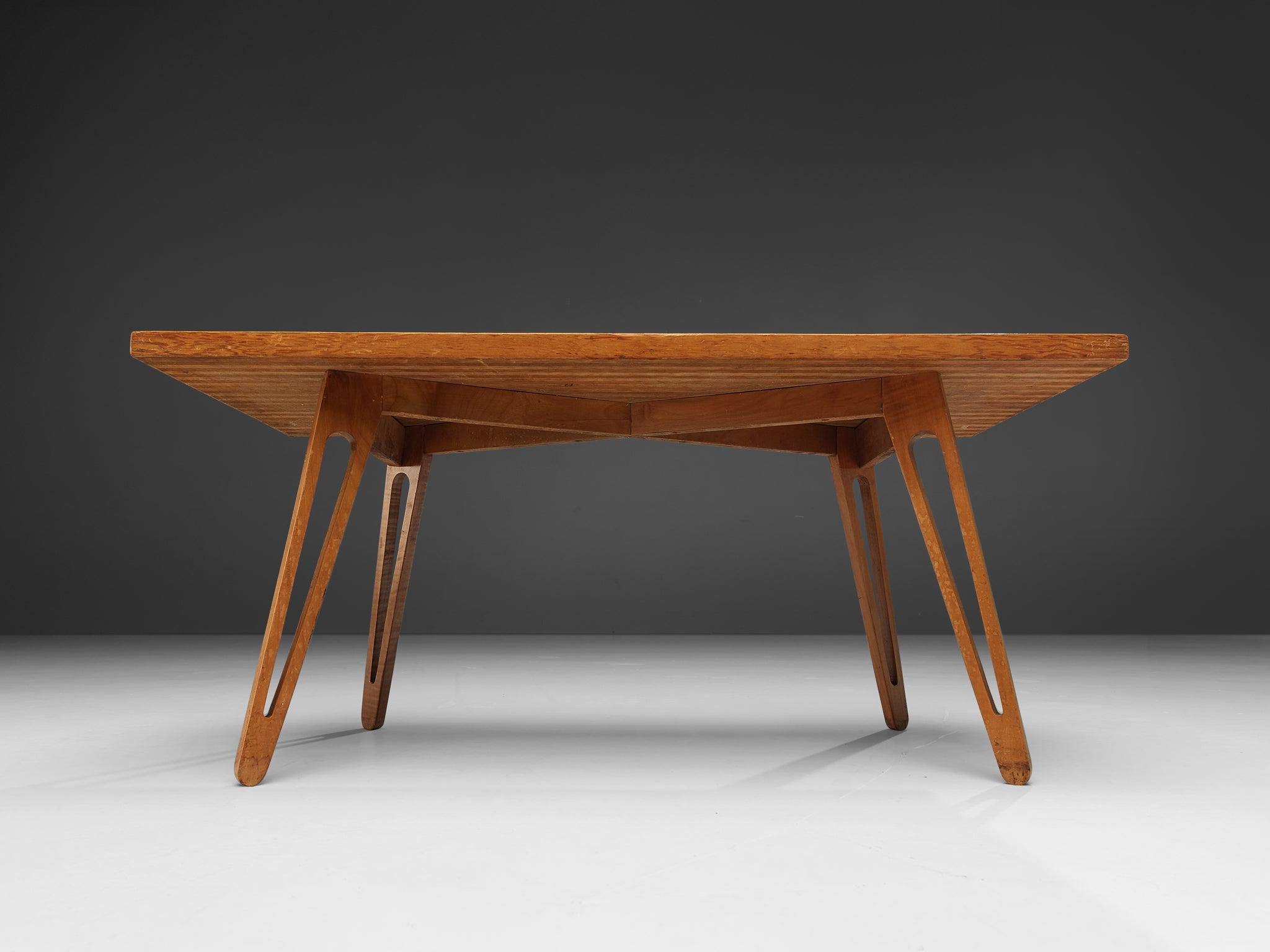 Scandinavian Coffee Table in Ash with Striped Top and Organic Legs tables Morentz