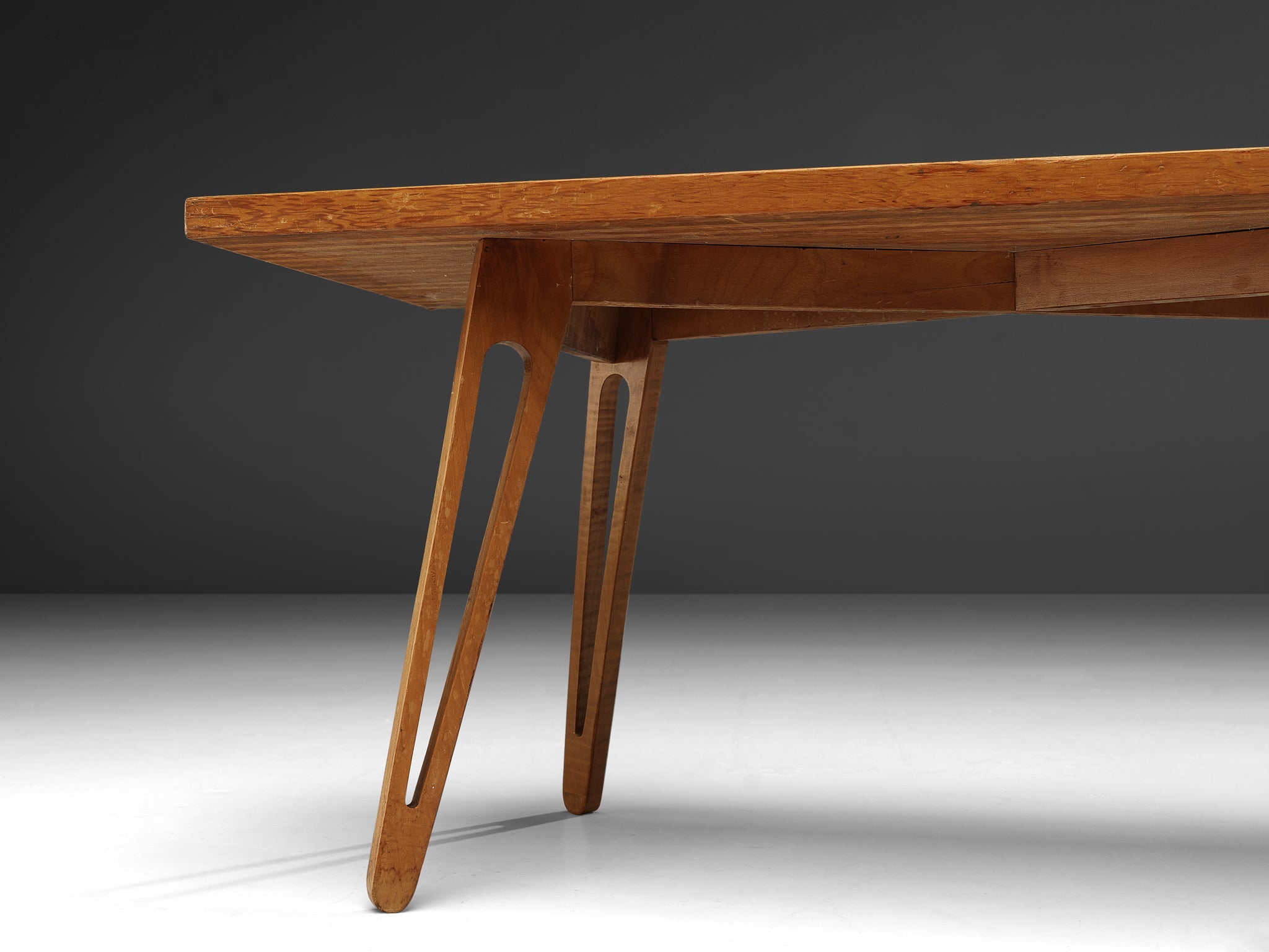 Scandinavian Coffee Table in Ash with Striped Top and Organic Legs tables Morentz