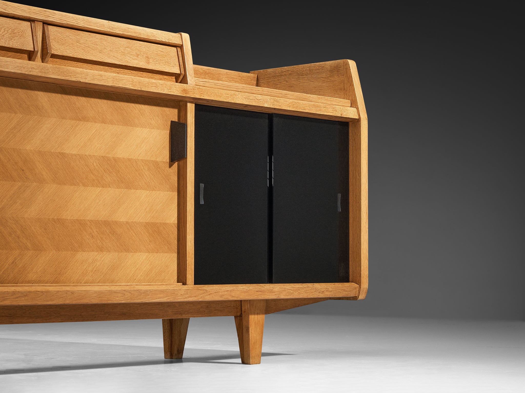 Guillerme & Chambron Sideboard with Sliding-Doors in Solid Oak Case pieces and storage cabinets Morentz