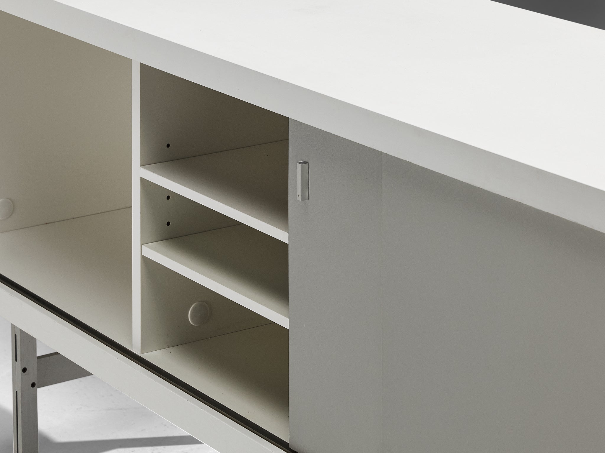 Horst Brüning for Behr Minimalist Sideboard with White and Grey Layout Case pieces and storage cabinets Morentz