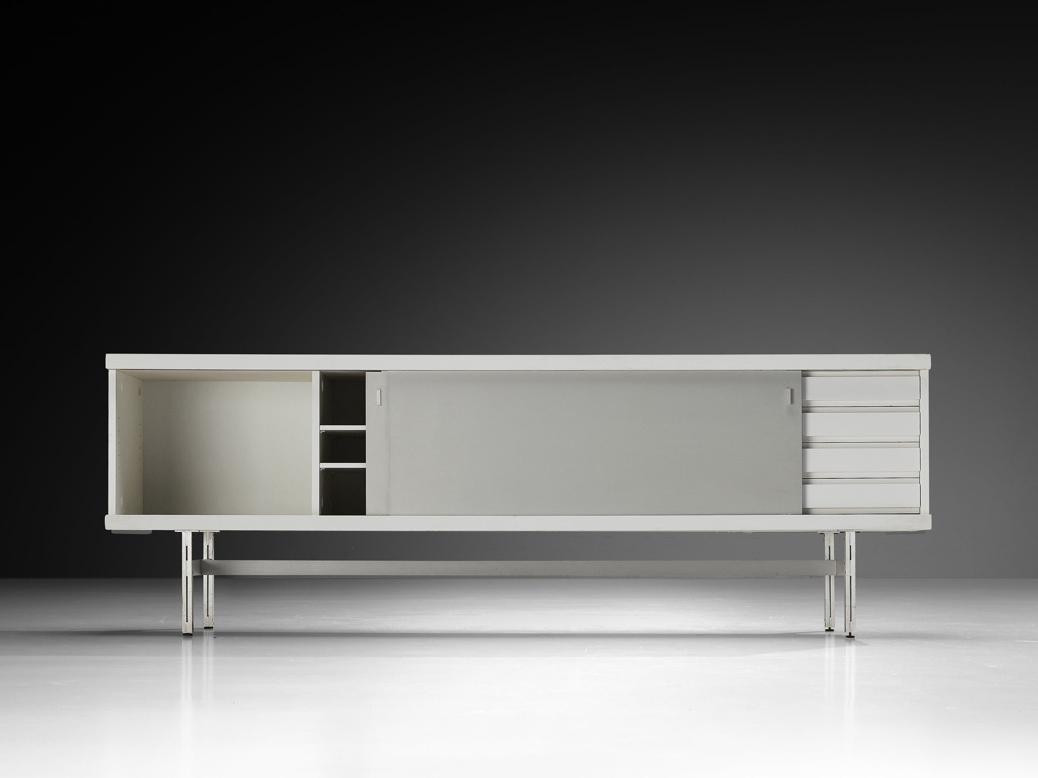 Horst Brüning for Behr Minimalist Sideboard with White and Grey Layout Case pieces and storage cabinets Morentz