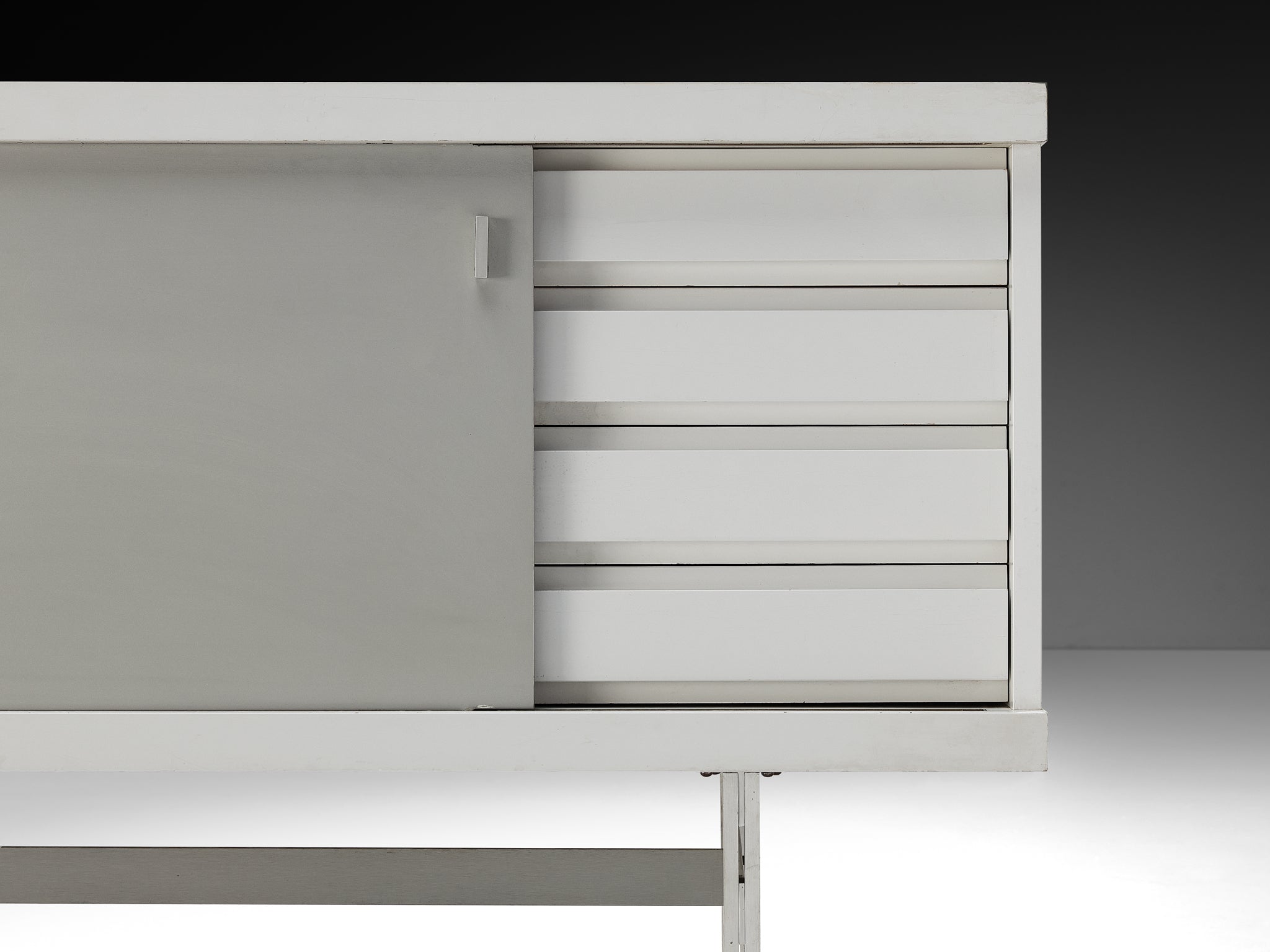 Horst Brüning for Behr Minimalist Sideboard with White and Grey Layout Case pieces and storage cabinets Morentz