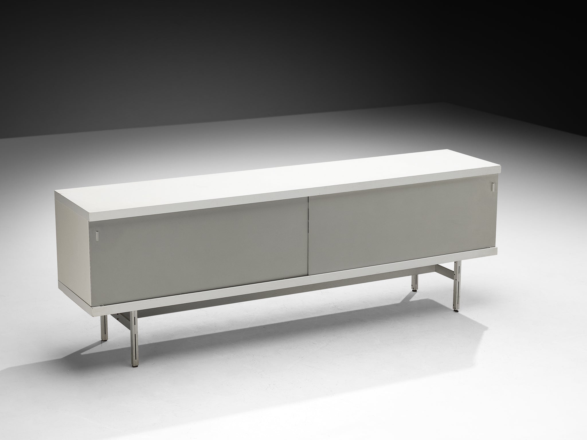 Horst Brüning for Behr Minimalist Sideboard with White and Grey Layout Case pieces and storage cabinets Morentz