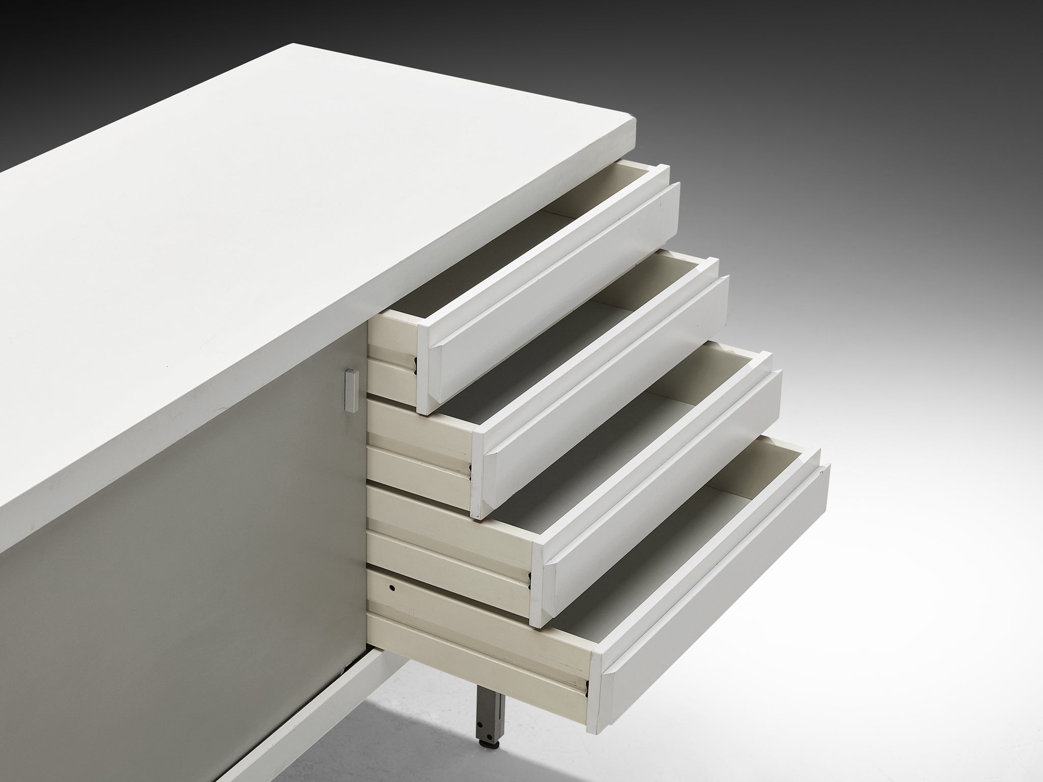 Horst Brüning for Behr Minimalist Sideboard with White and Grey Layout Case pieces and storage cabinets Morentz