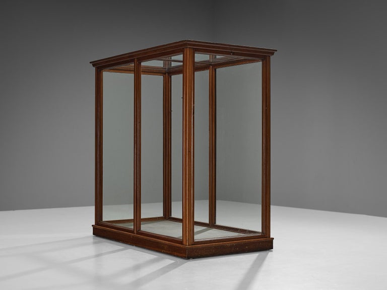 Large Danish Showcase in Mahogany and Glass