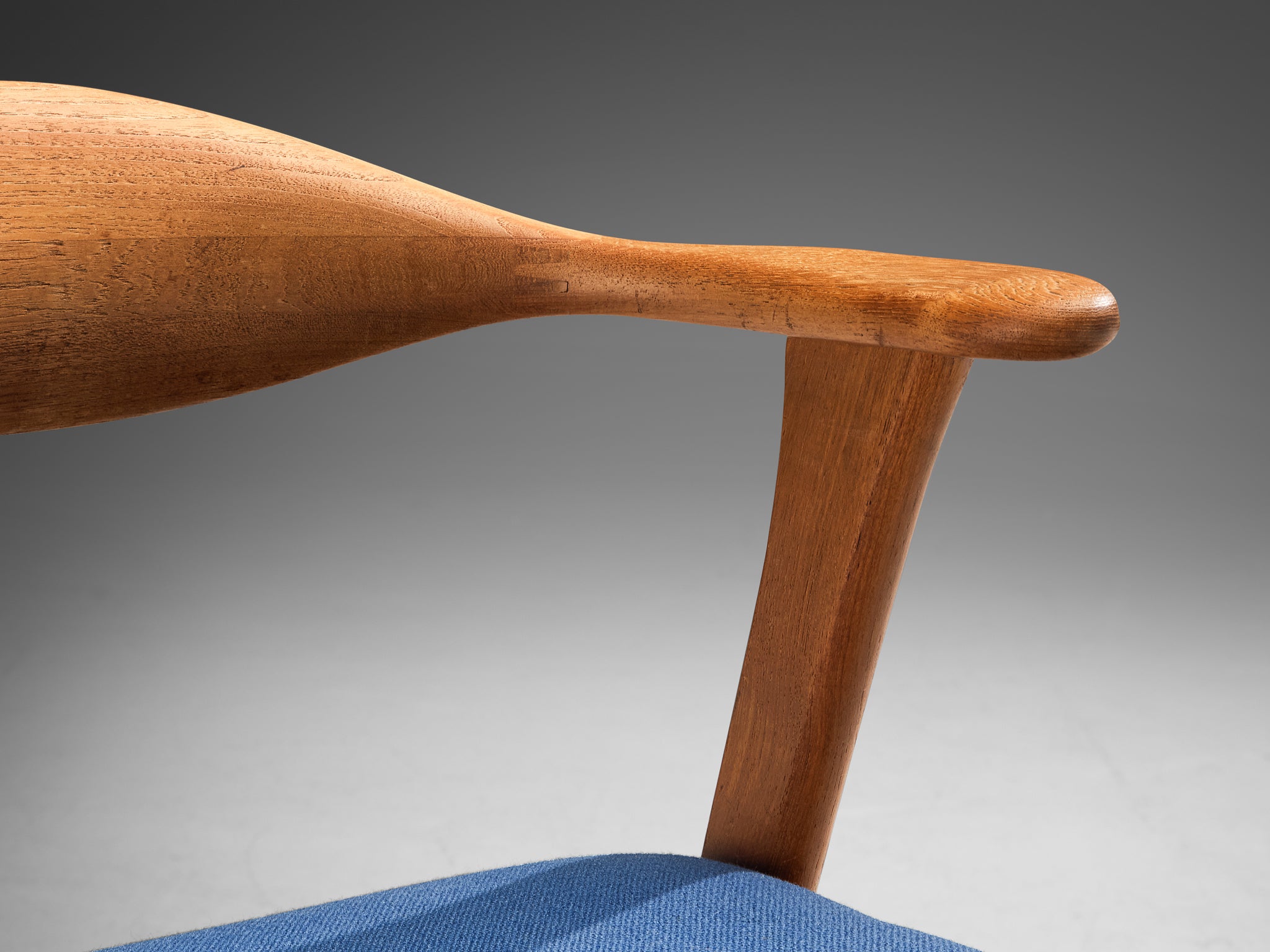 Erik Kirkegaard Armchair in Teak and Blue Upholstery Seating Morentz