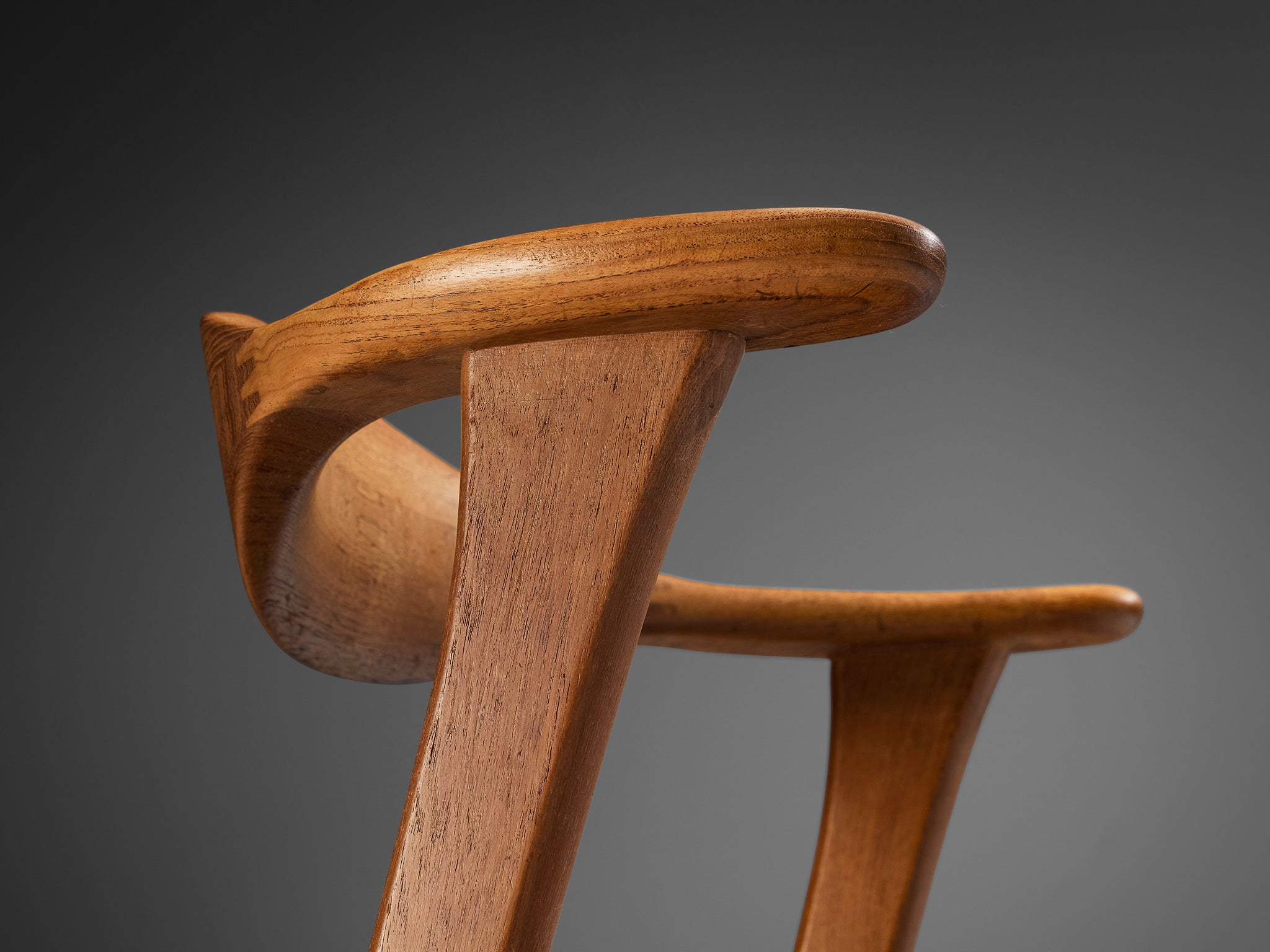 Erik Kirkegaard Armchair in Teak and Blue Upholstery Seating Morentz