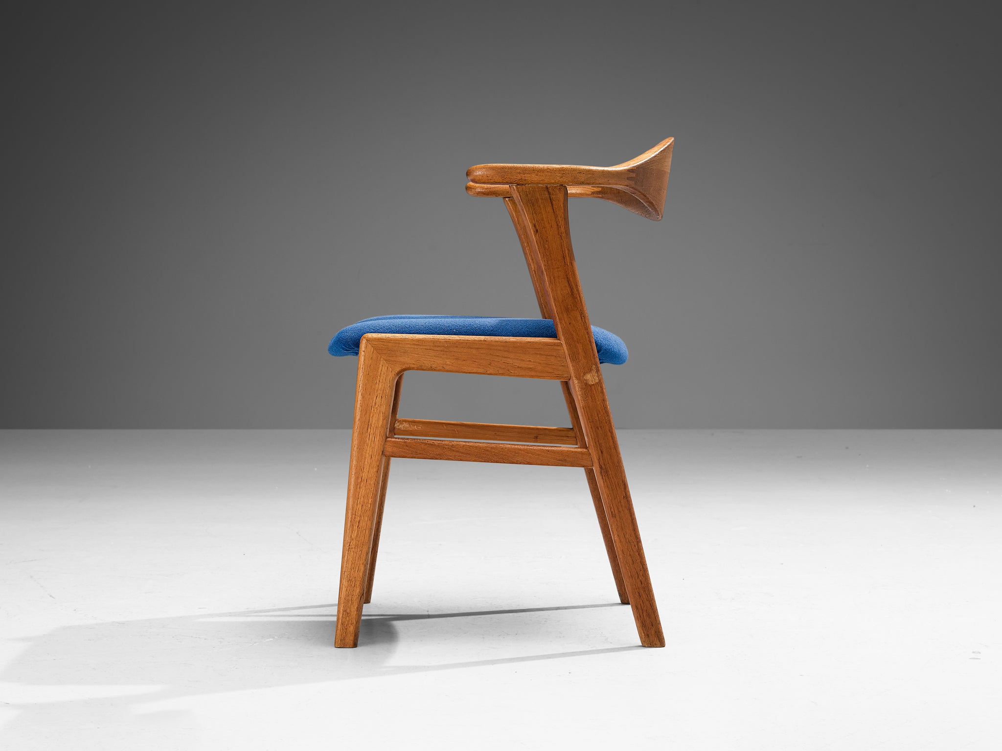 Erik Kirkegaard Armchair in Teak and Blue Upholstery Seating Morentz
