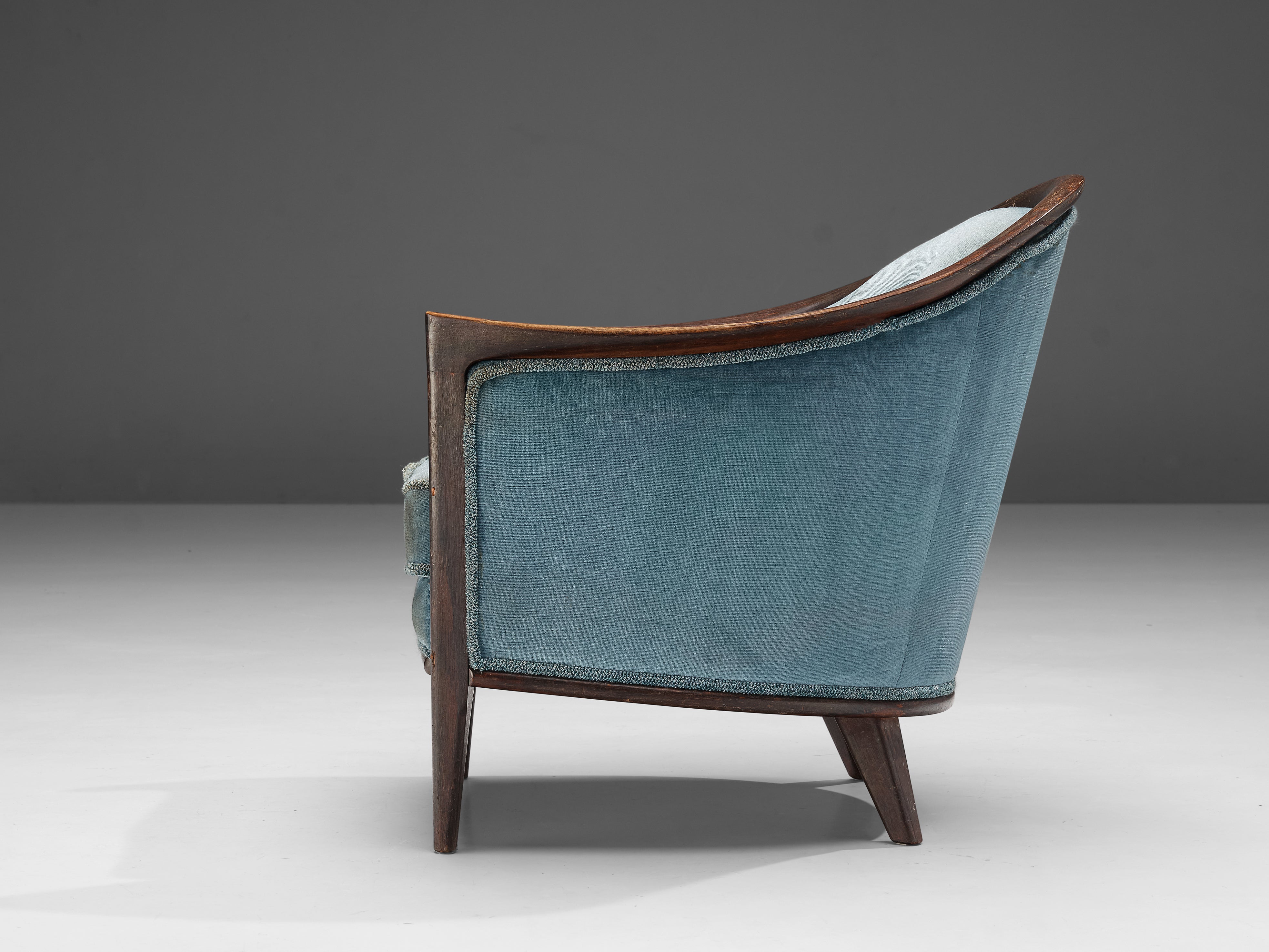 Bröderna Anderssons Lounge Chair in Teak and Light Blue Velvet seating Morentz