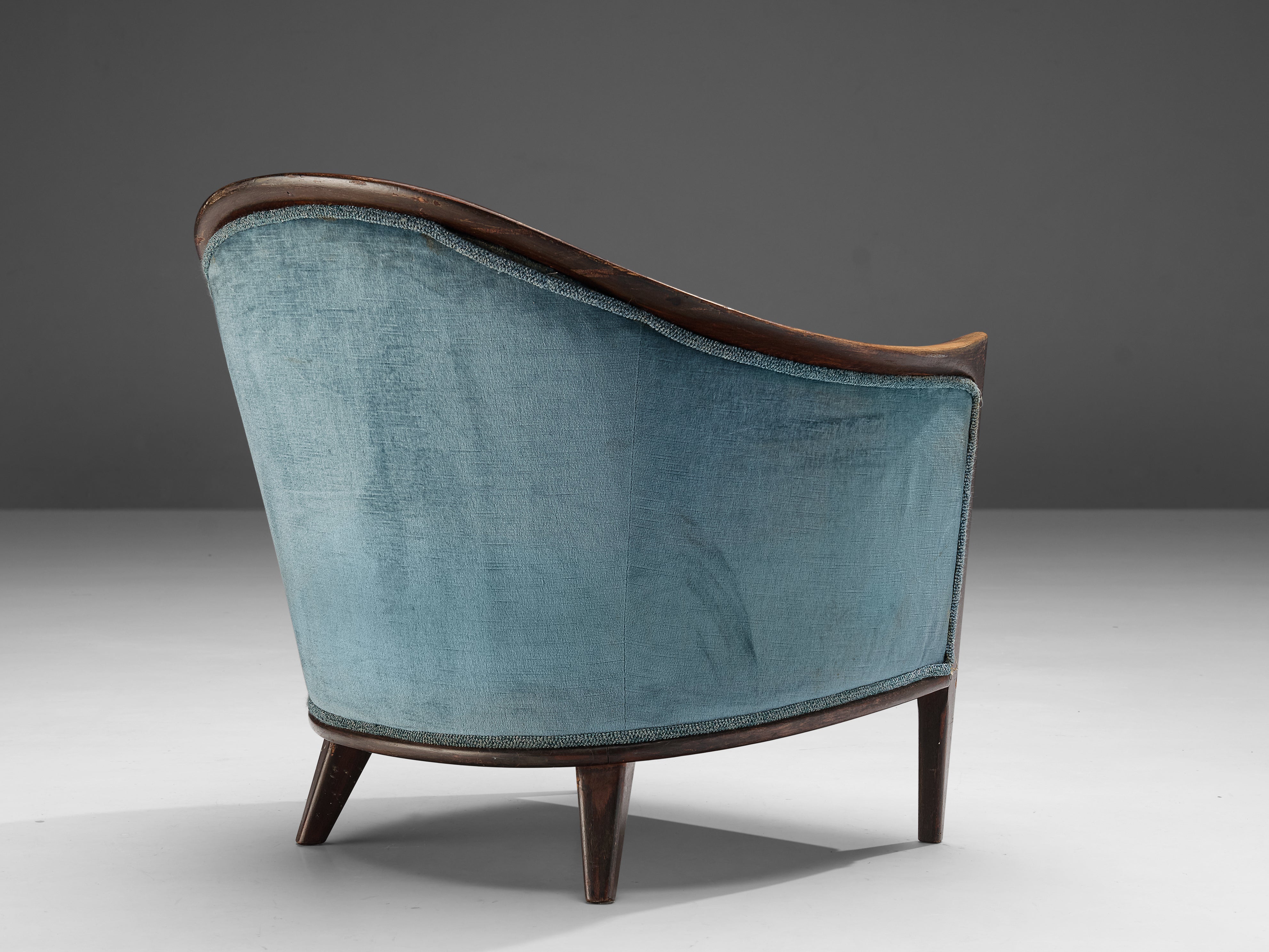 Bröderna Anderssons Lounge Chair in Teak and Light Blue Velvet seating Morentz