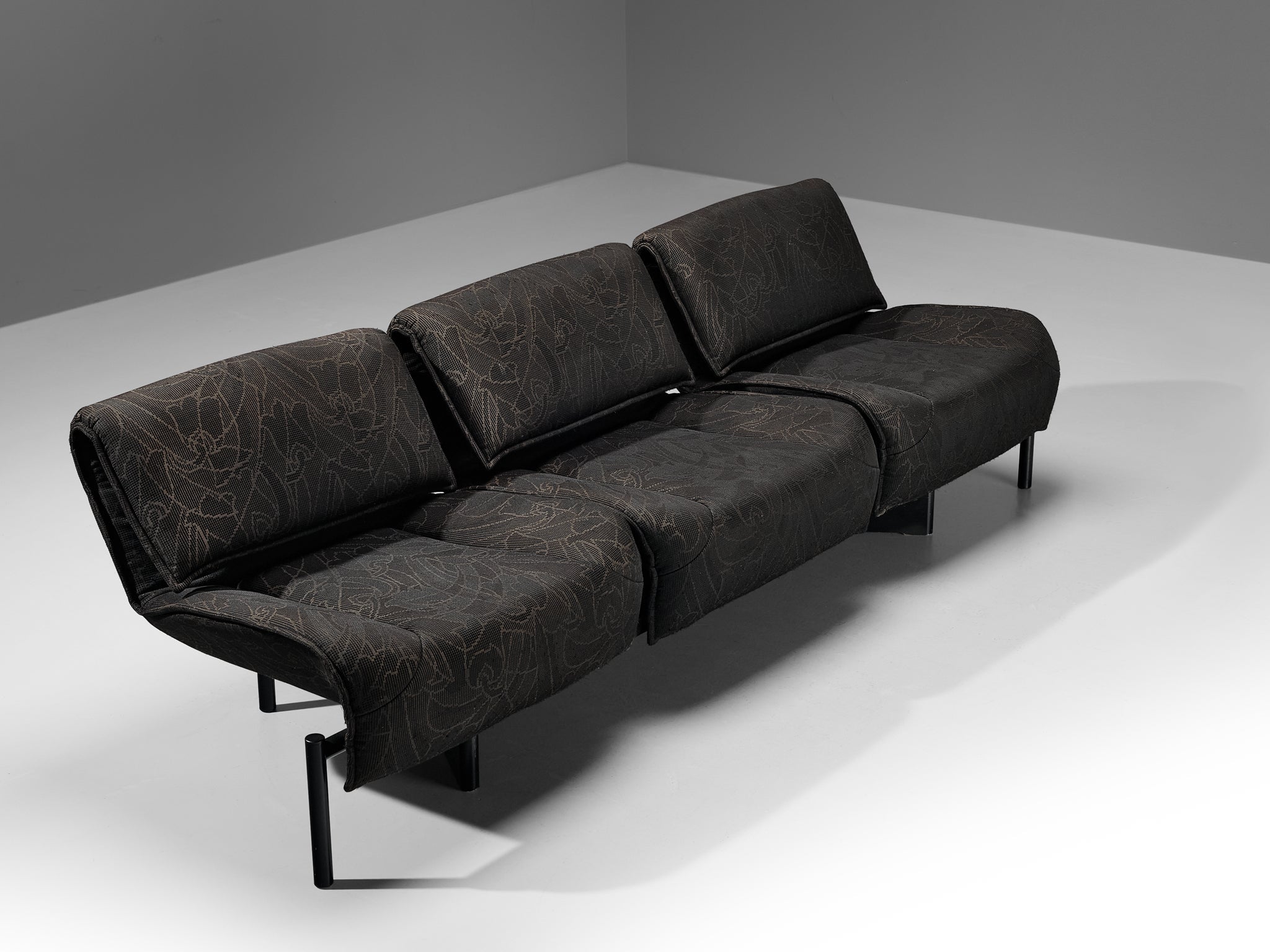 Vigo Magistretti for Cassina 'Veranda' Sofa in Dark Grey Upholstery seating Morentz
