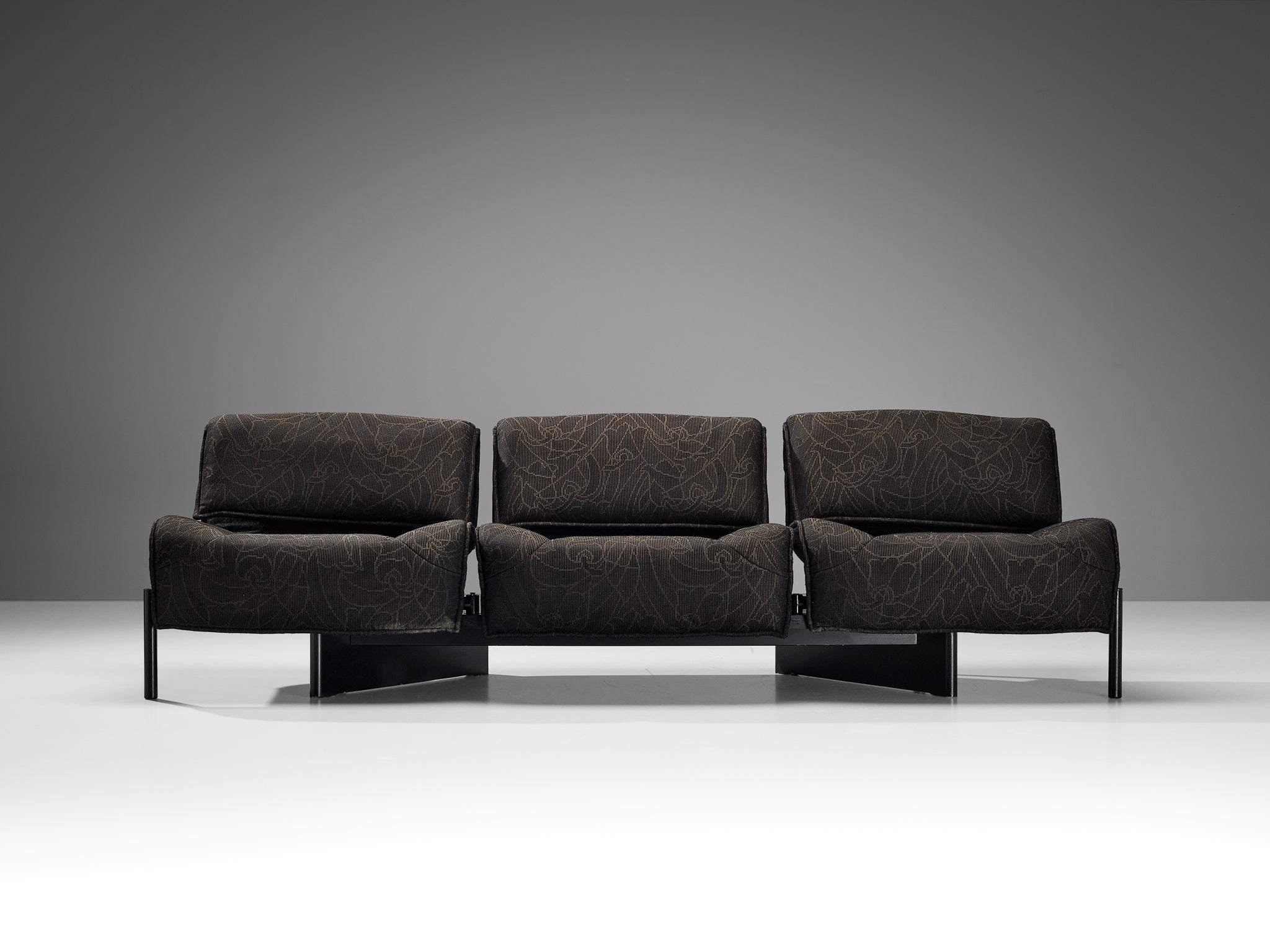 Vigo Magistretti for Cassina 'Veranda' Sofa in Dark Grey Upholstery seating Morentz