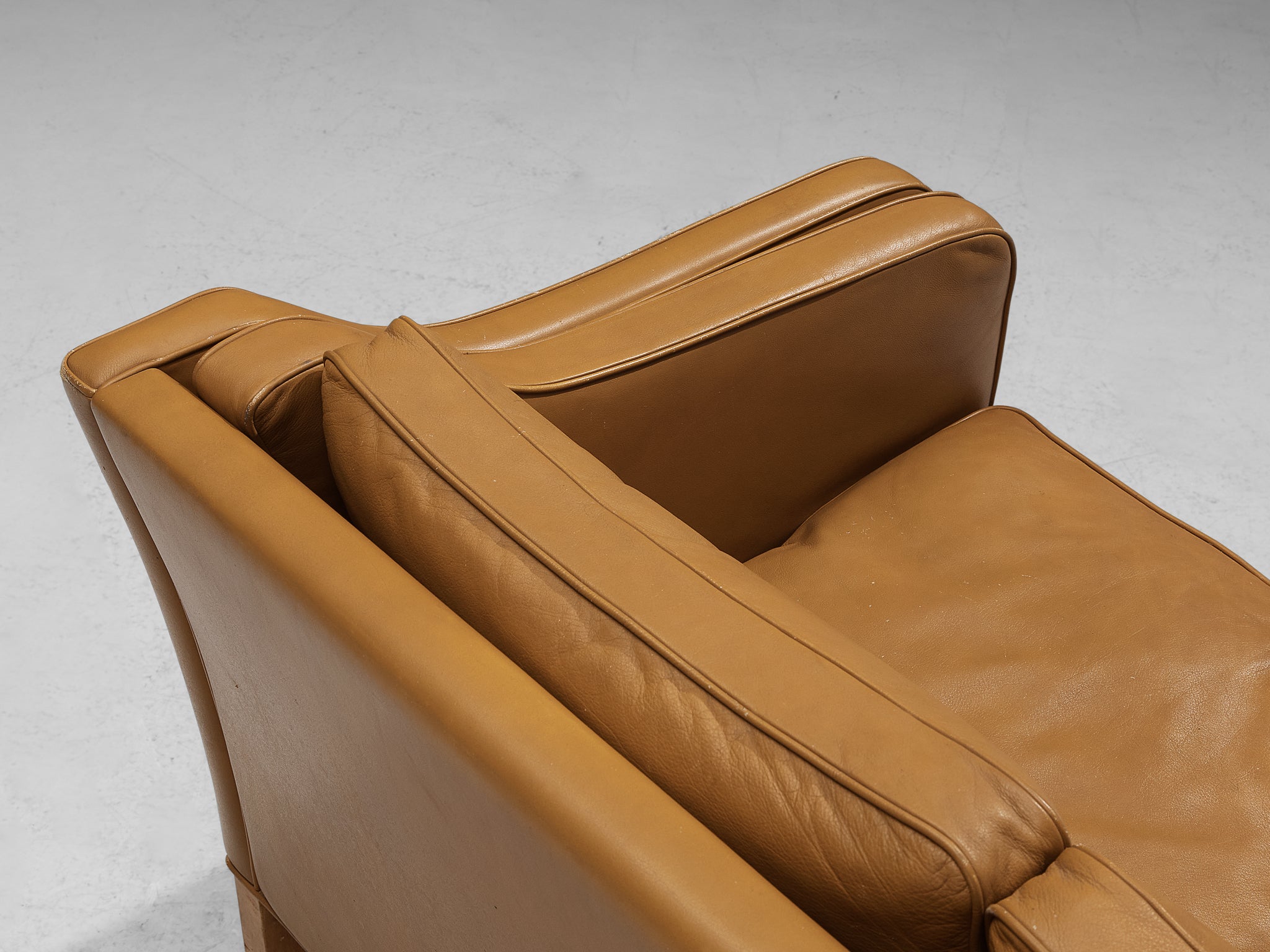 Danish Two Seat Sofa in Cognac Leather Seating Morentz