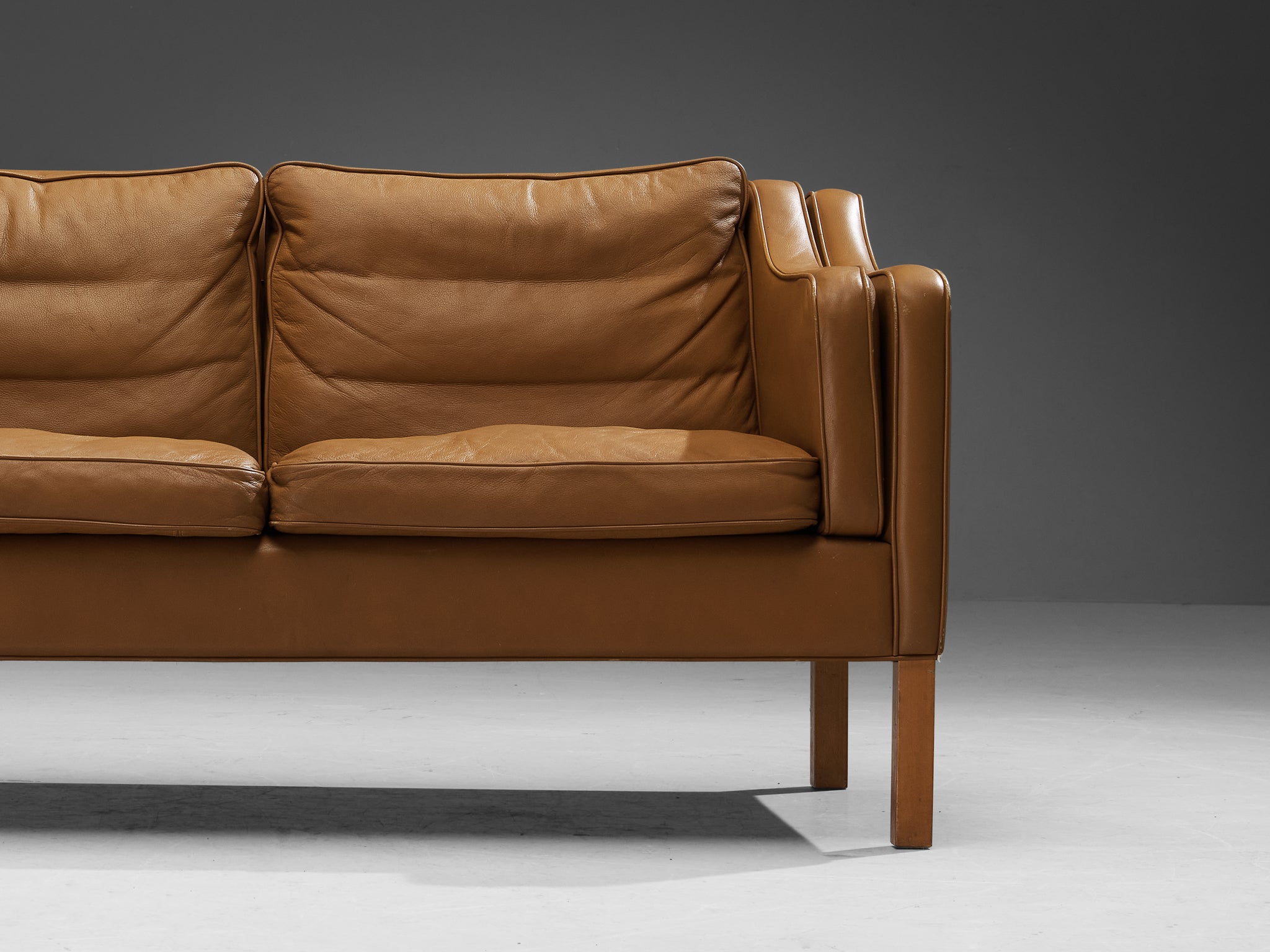 Danish Two Seat Sofa in Cognac Leather Seating Morentz