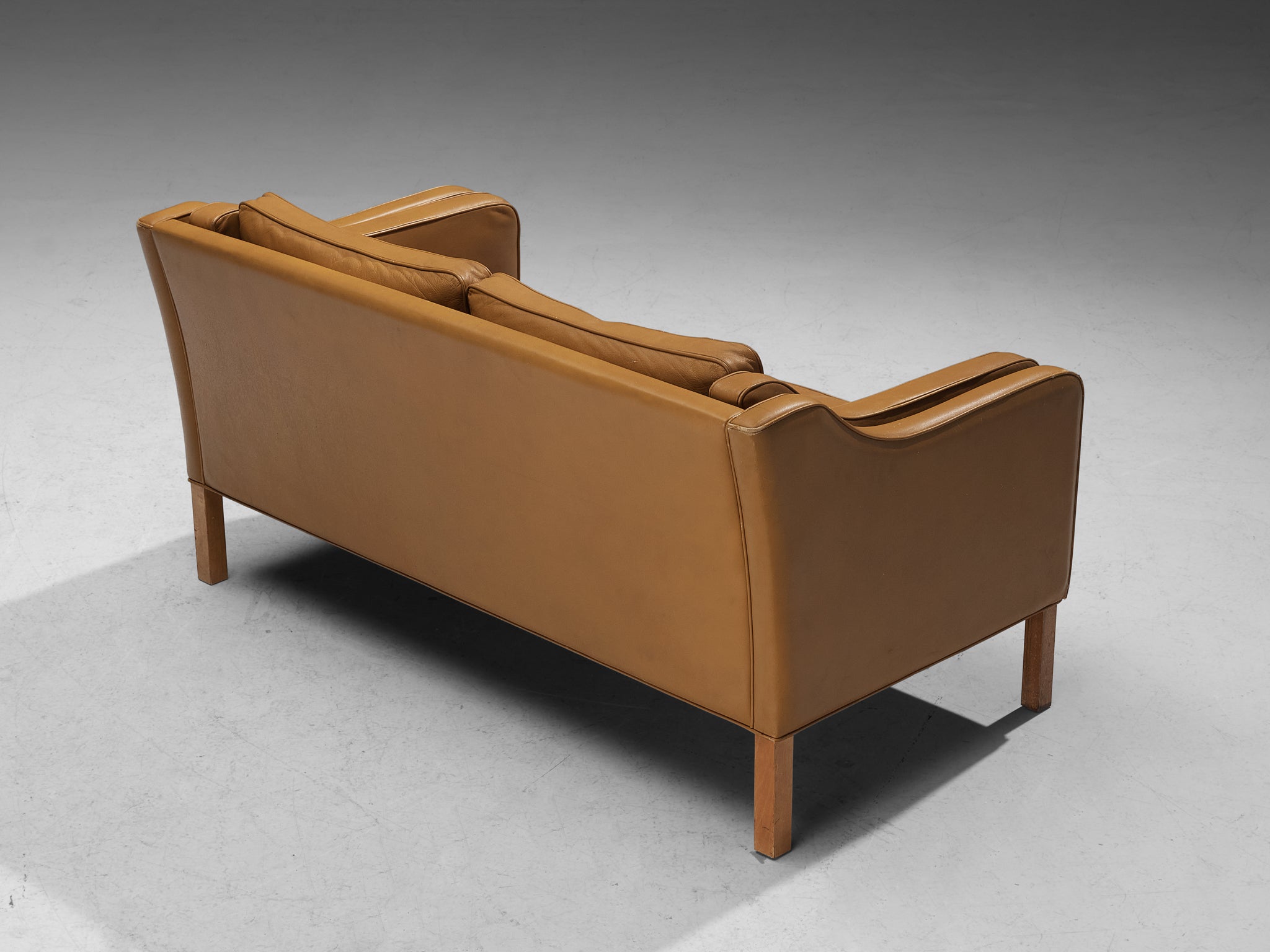 Danish Two Seat Sofa in Cognac Leather Seating Morentz