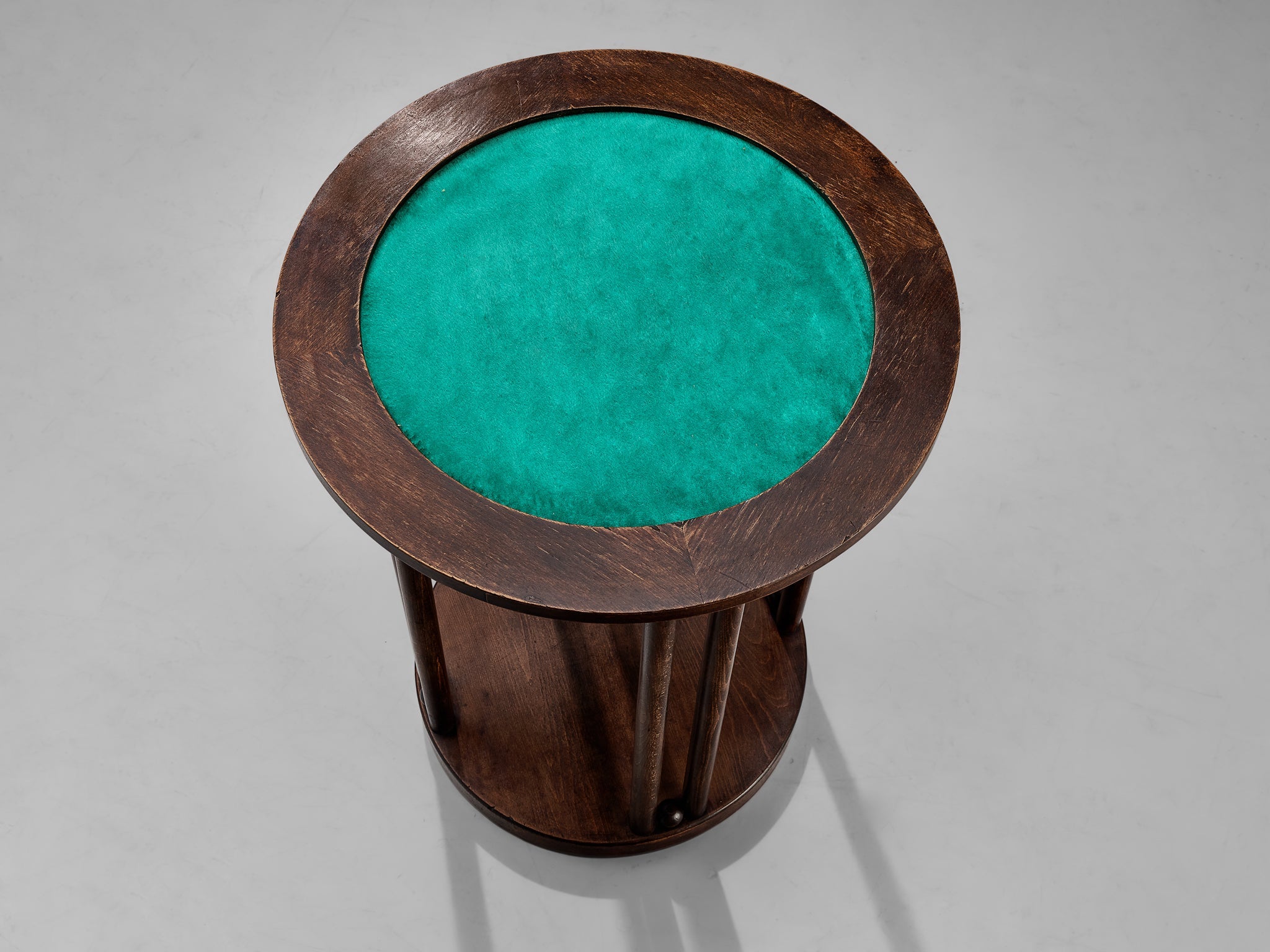 Art Deco Side Table in Oak and Green Velvet tables Morentz