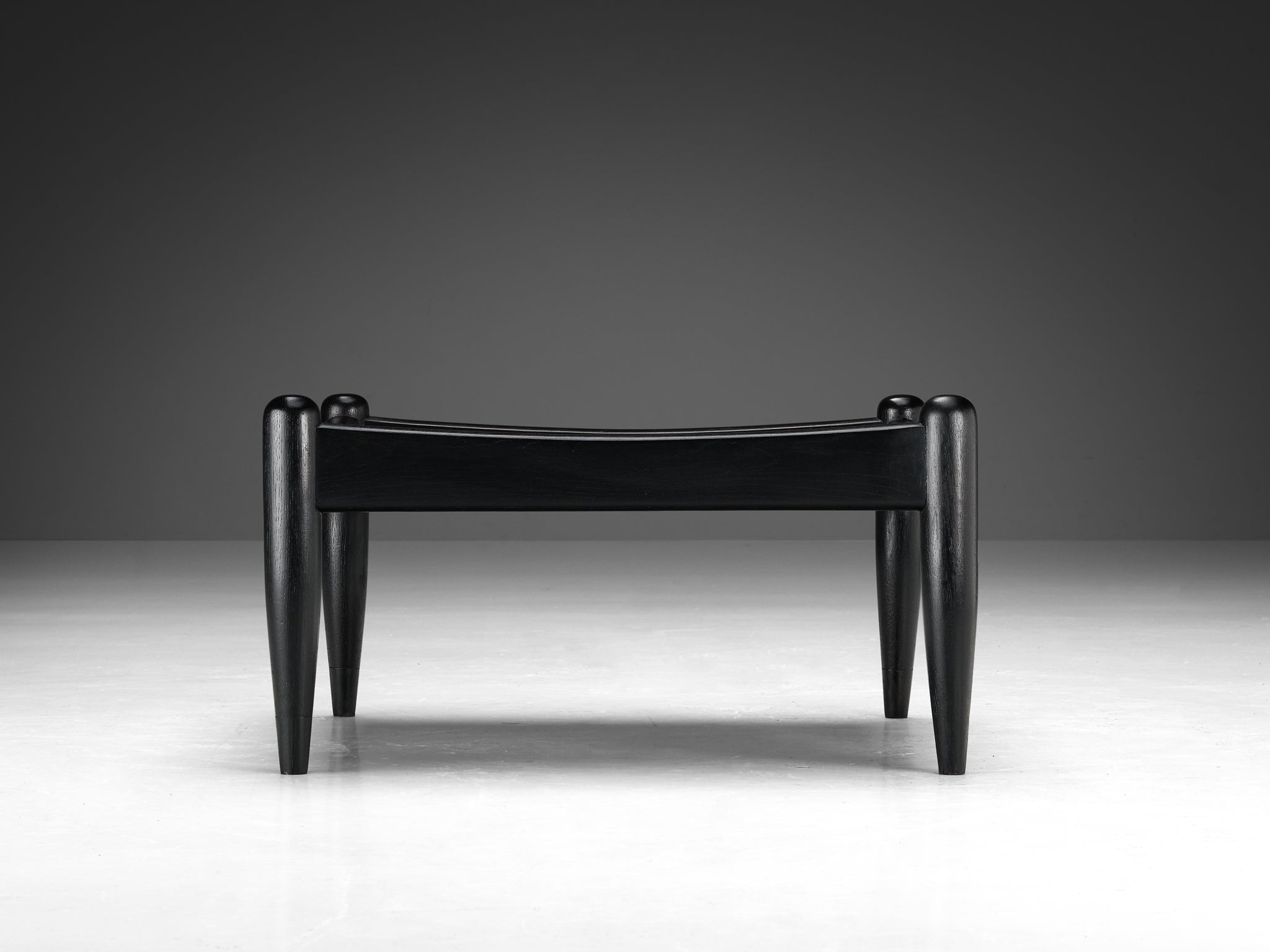 Elegant French Side Table in Black Lacquered Oak tables Morentz