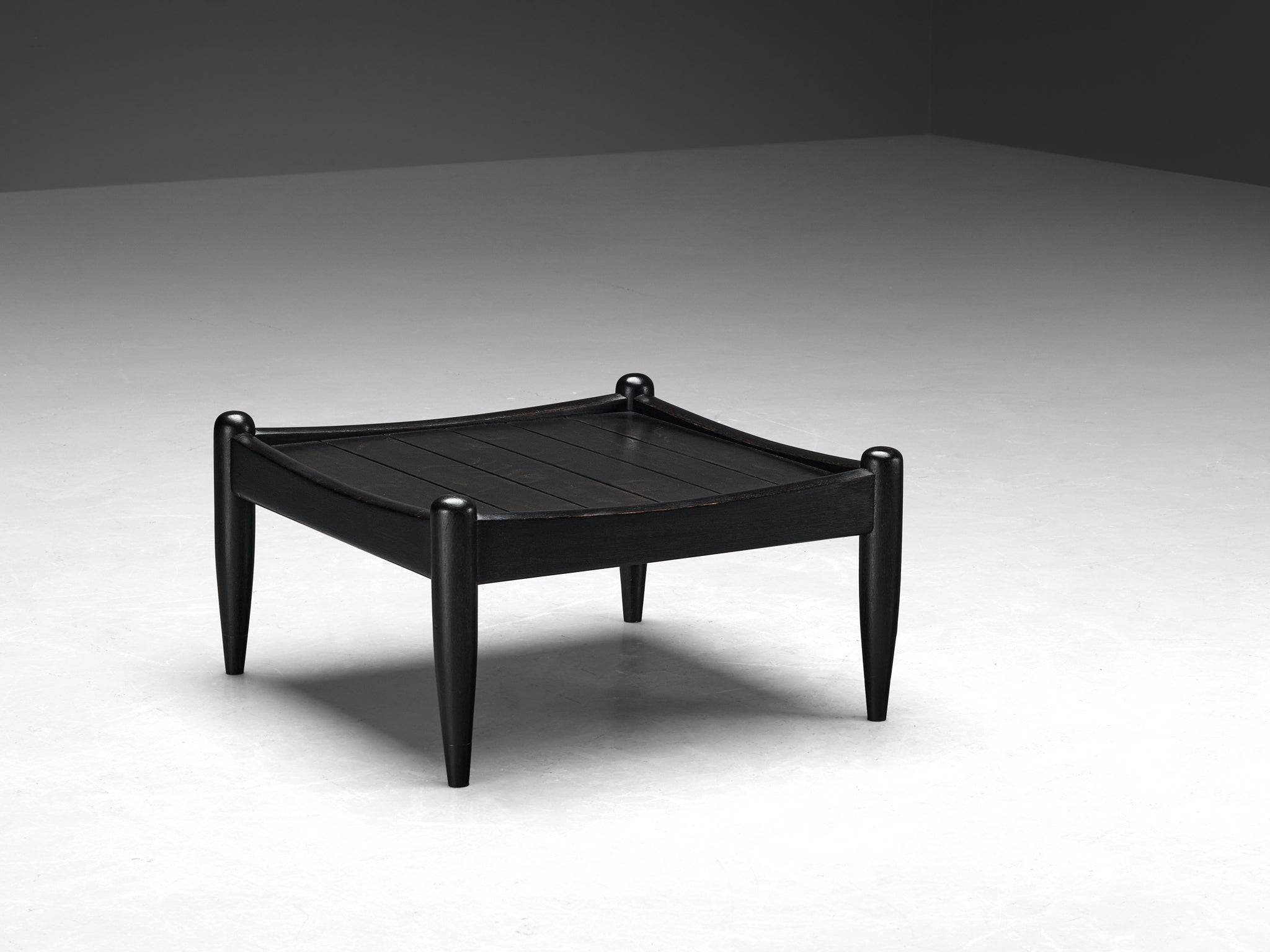 Elegant French Side Table in Black Lacquered Oak tables Morentz