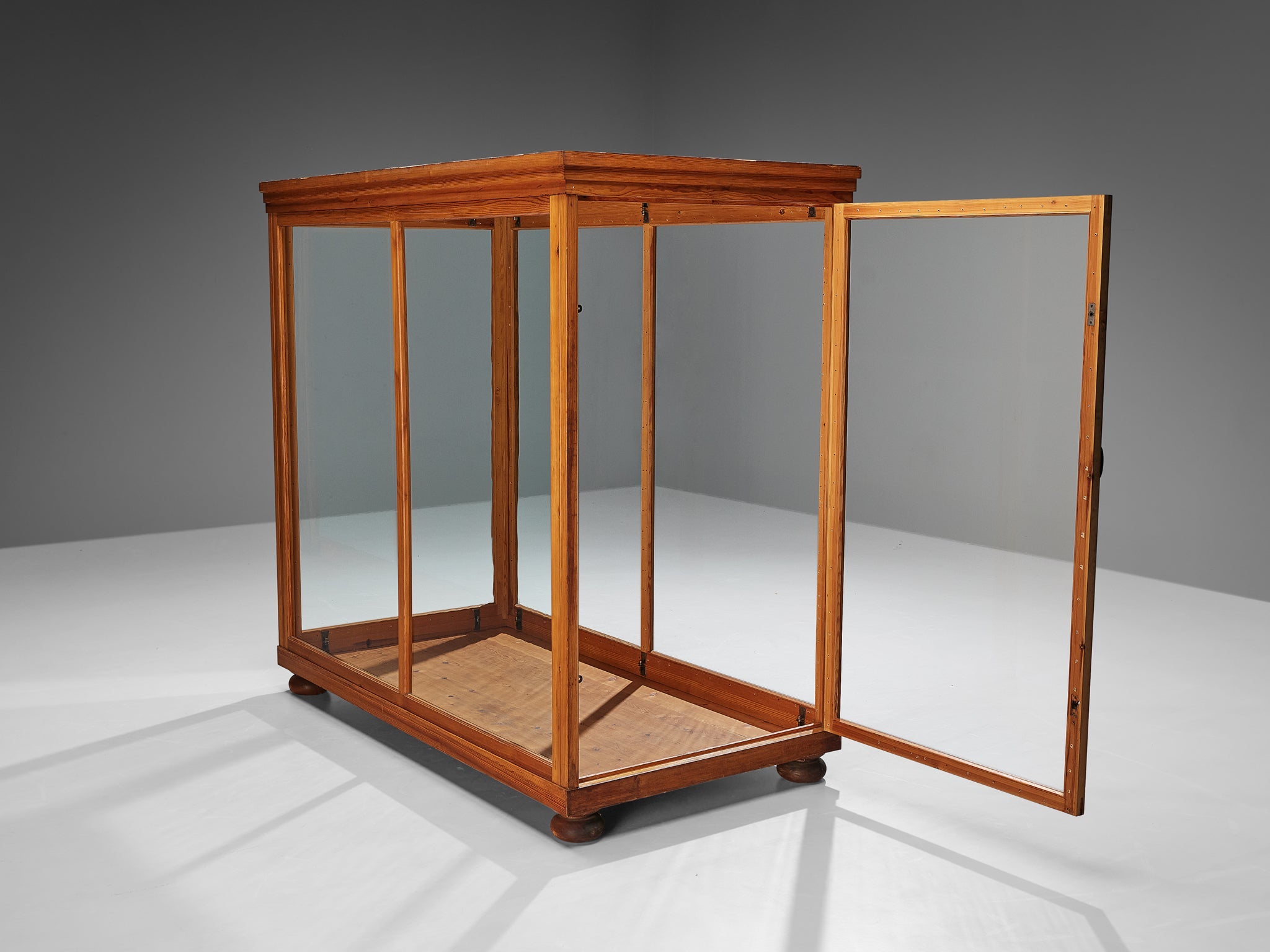 Large Showcase in Pine and Glass case pieces and storage cabinets Morentz