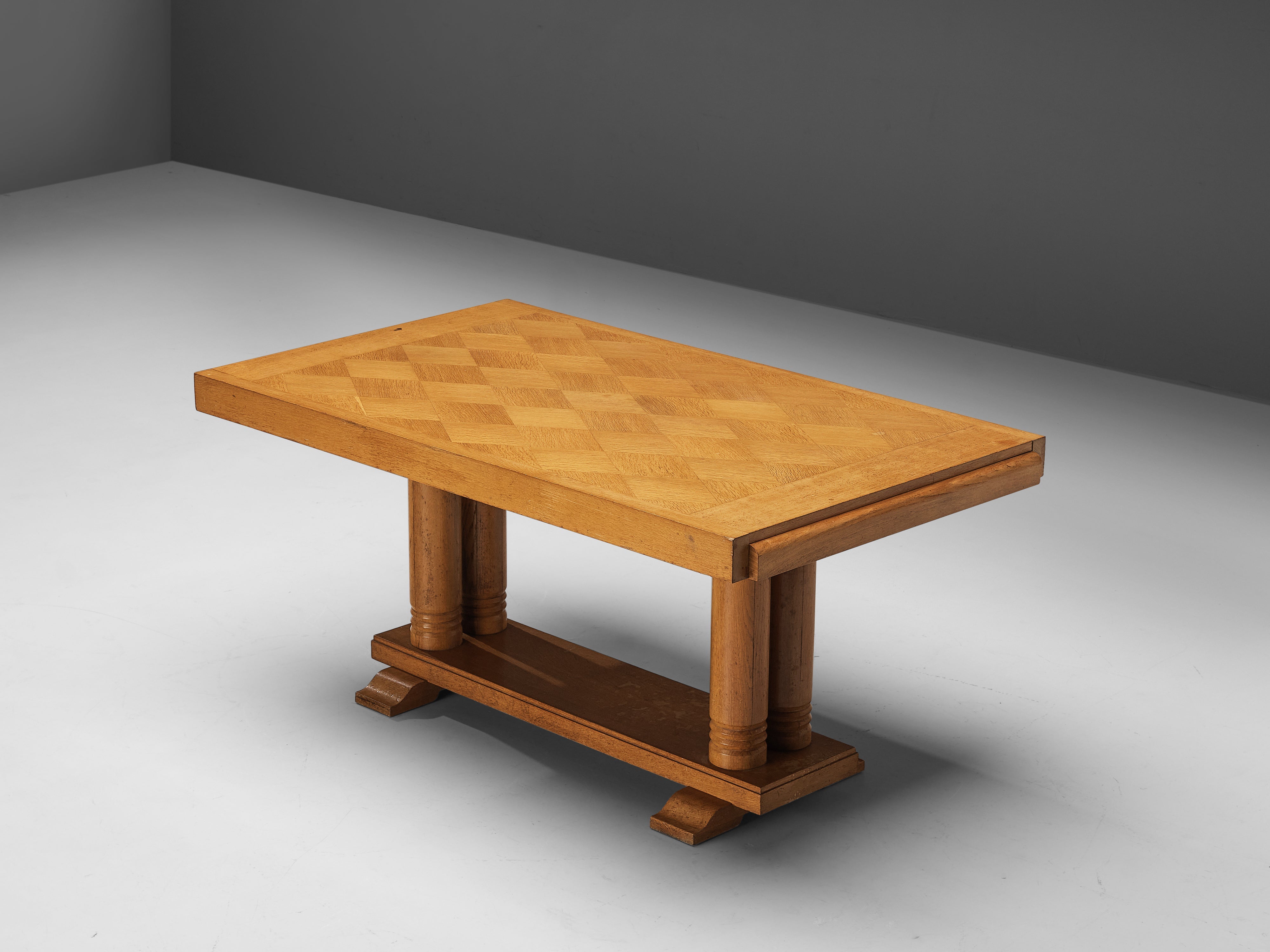 Dining Table with Inlayed Tabletop in Solid Oak tables Morentz