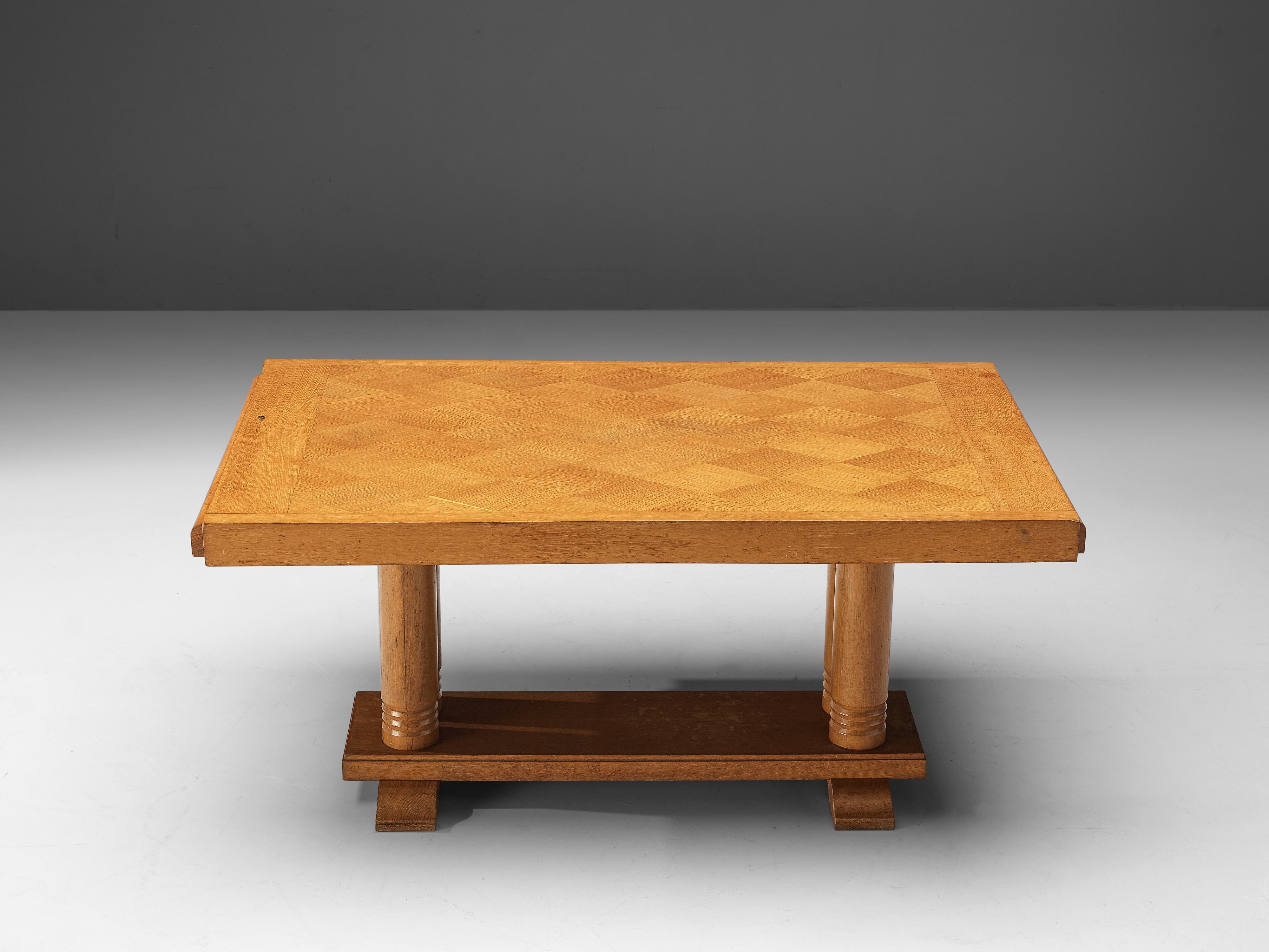 Dining Table with Inlayed Tabletop in Solid Oak tables Morentz