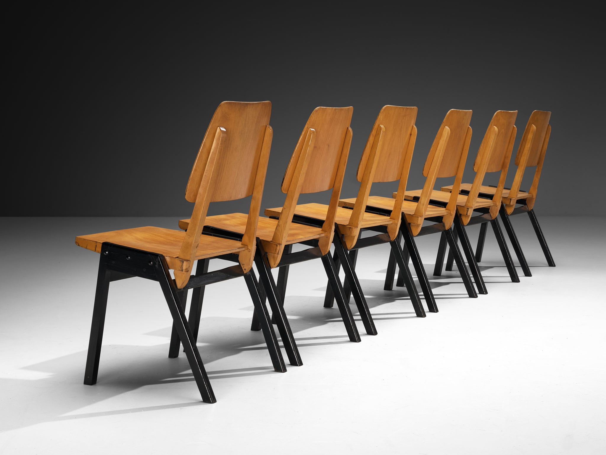 Roland Rainer Dining Chairs in Wood Seating Morentz