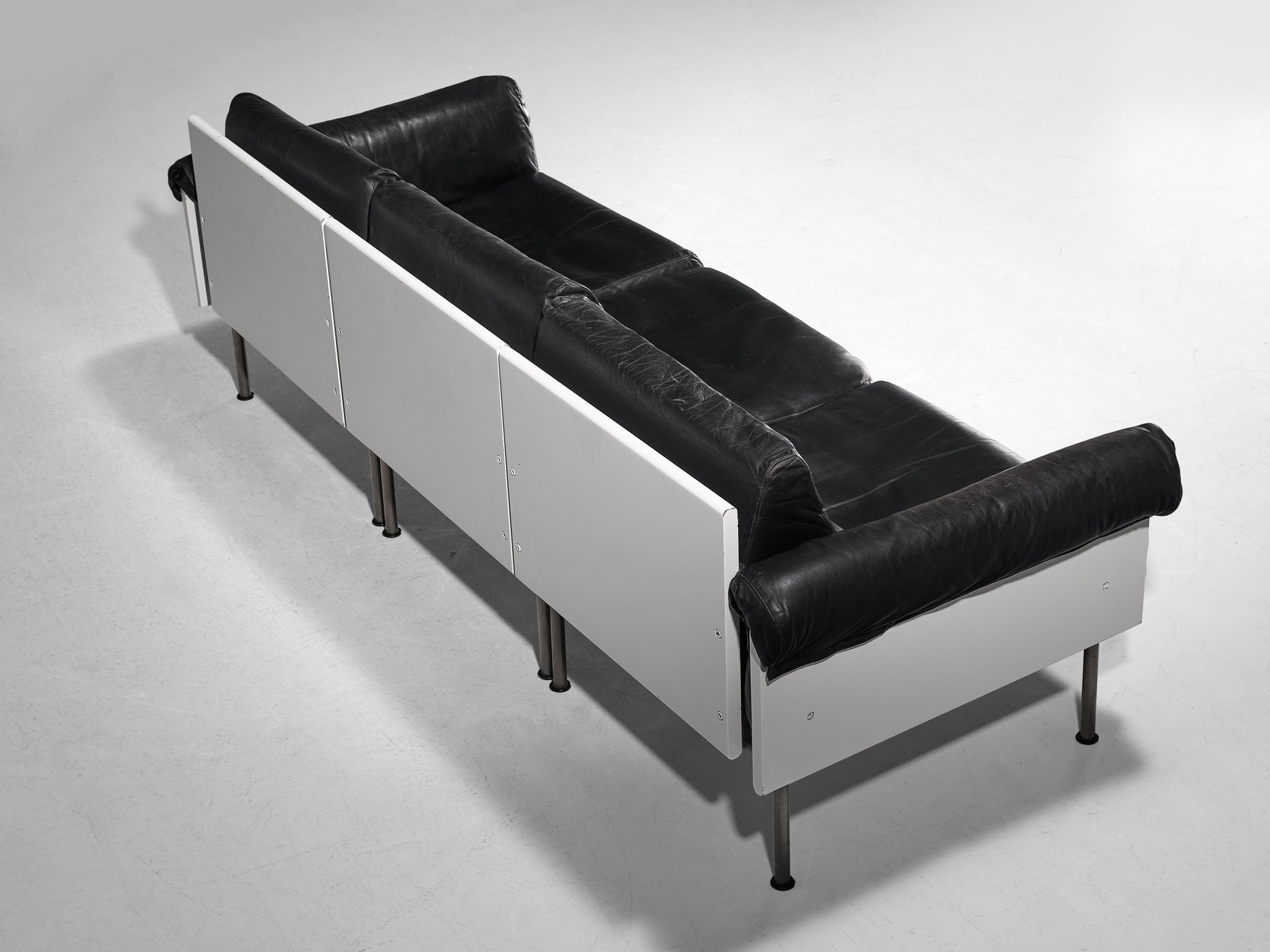 Yrjö Kukkapuro for Haimi 'Ateljee' Sectional Sofa in Black Leather seating Morentz