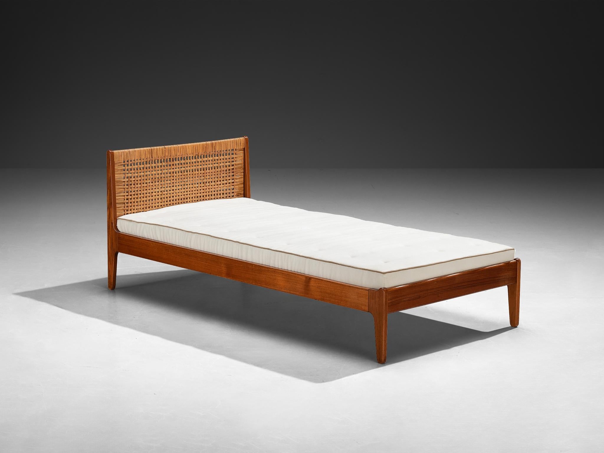 Rare Poul M. Volther Single Bed in Teak and Cane 1950s more furniture and collectibles Morentz