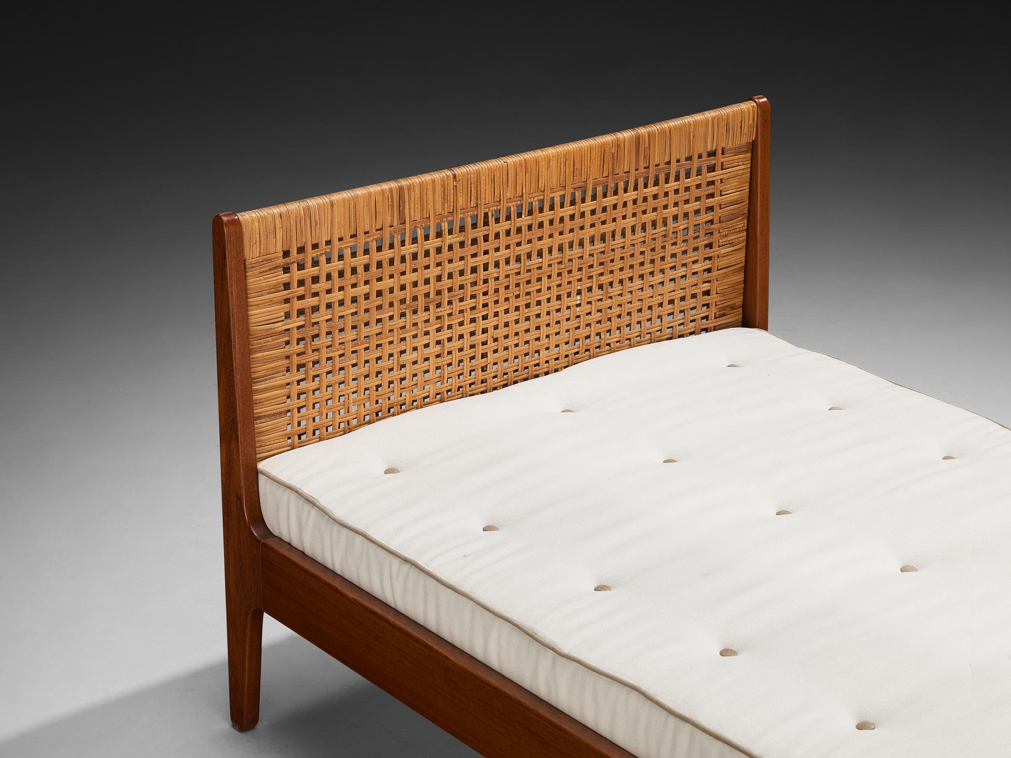 Rare Poul M. Volther Single Bed in Teak and Cane 1950s more furniture and collectibles Morentz